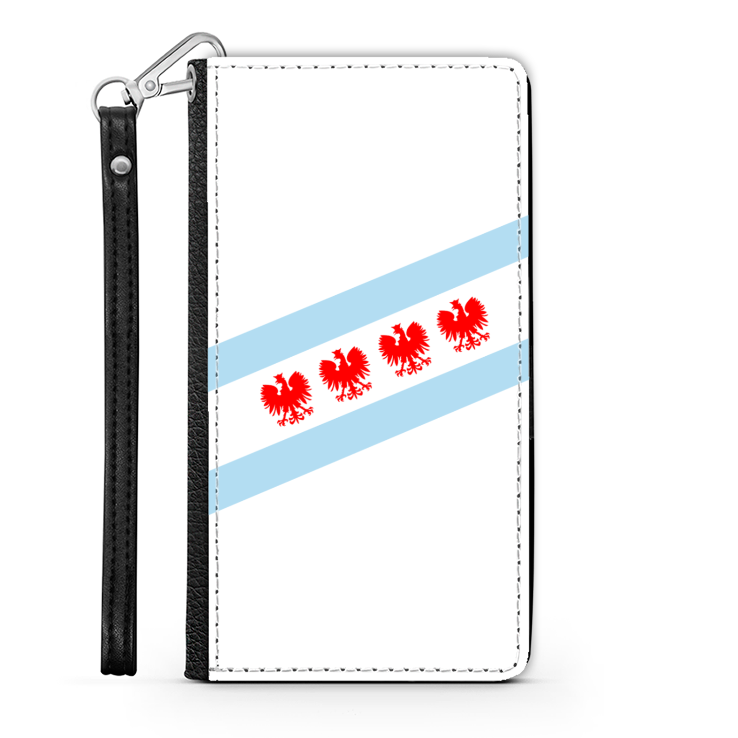 Chicago Flag Polish Four Eagle Wallet Phone Case