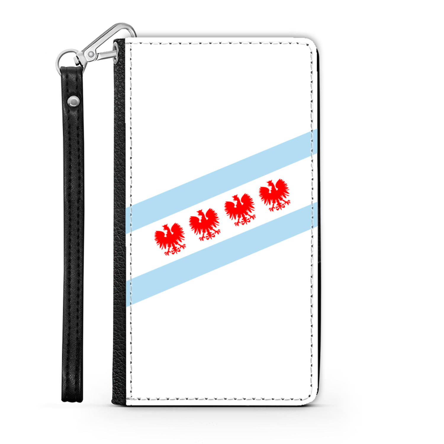 Chicago Flag Polish Four Eagle Wallet Phone Case