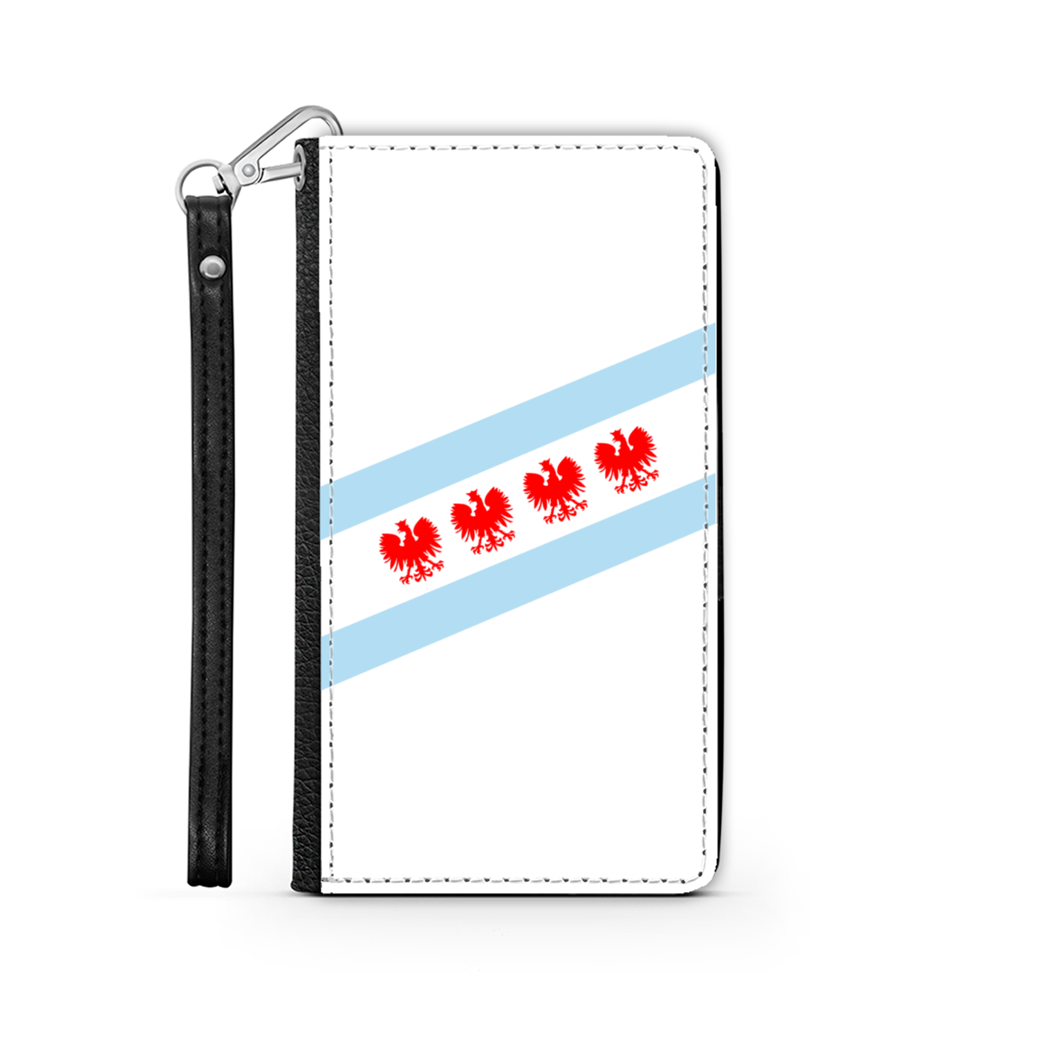 Chicago Flag Polish Four Eagle Wallet Phone Case