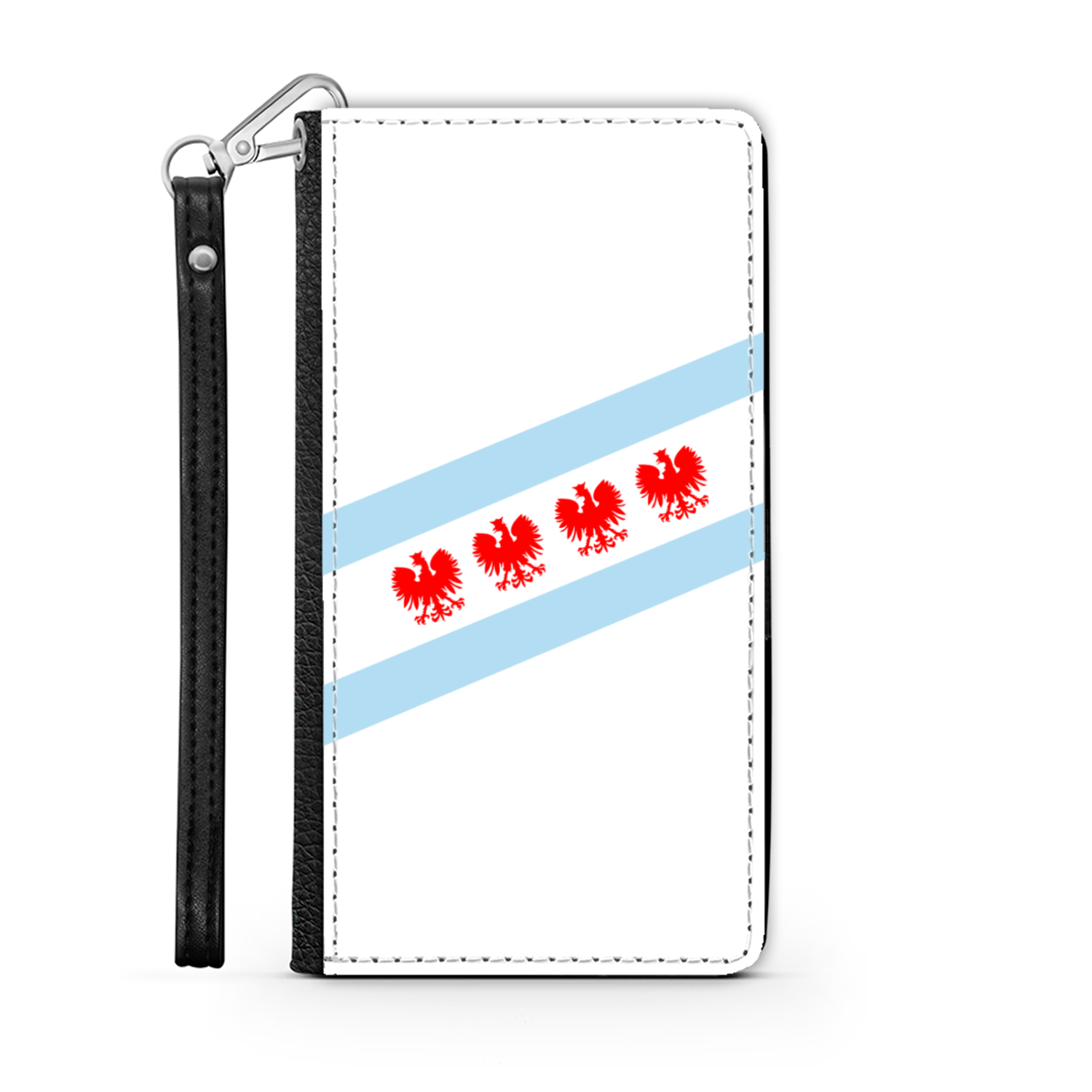 Chicago Flag Polish Four Eagle Wallet Phone Case