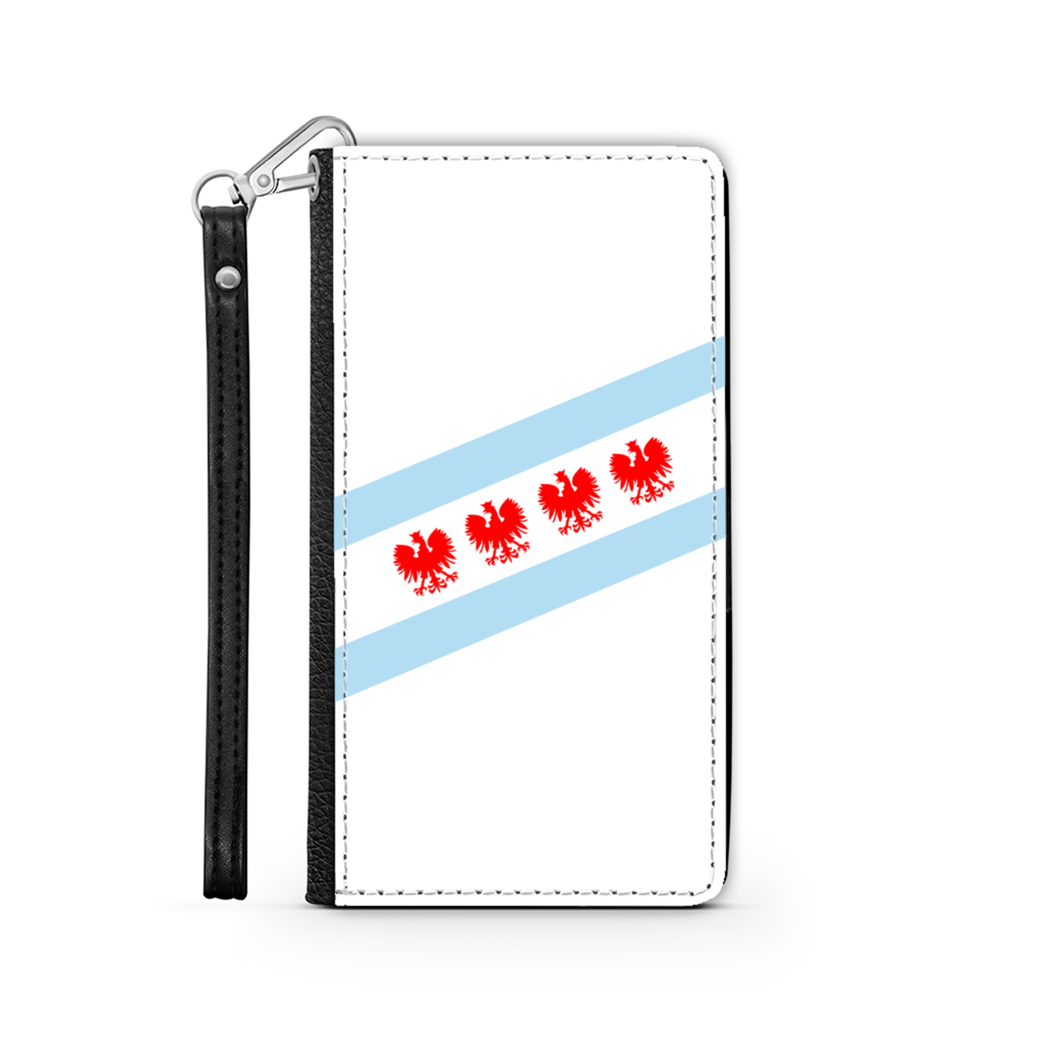Chicago Flag Polish Four Eagle Wallet Phone Case