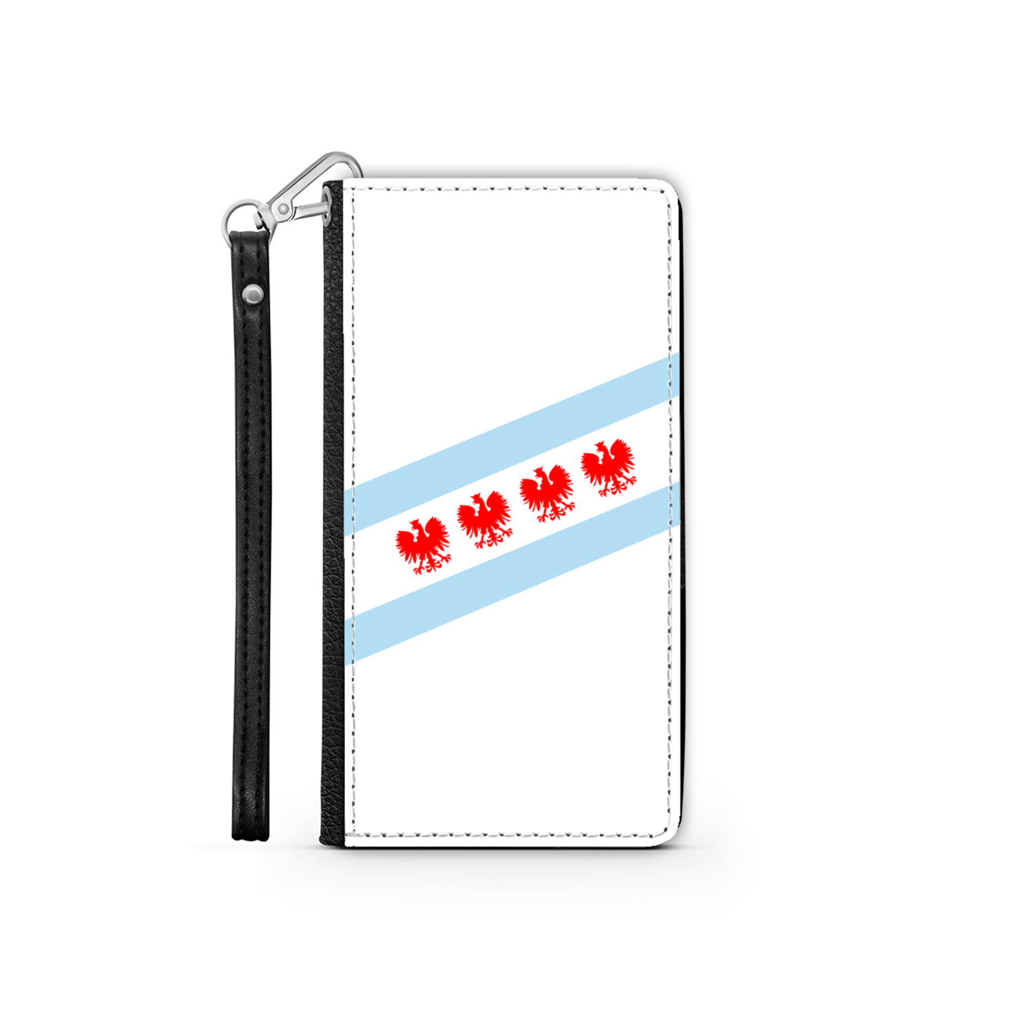 Chicago Flag Polish Four Eagle Wallet Phone Case