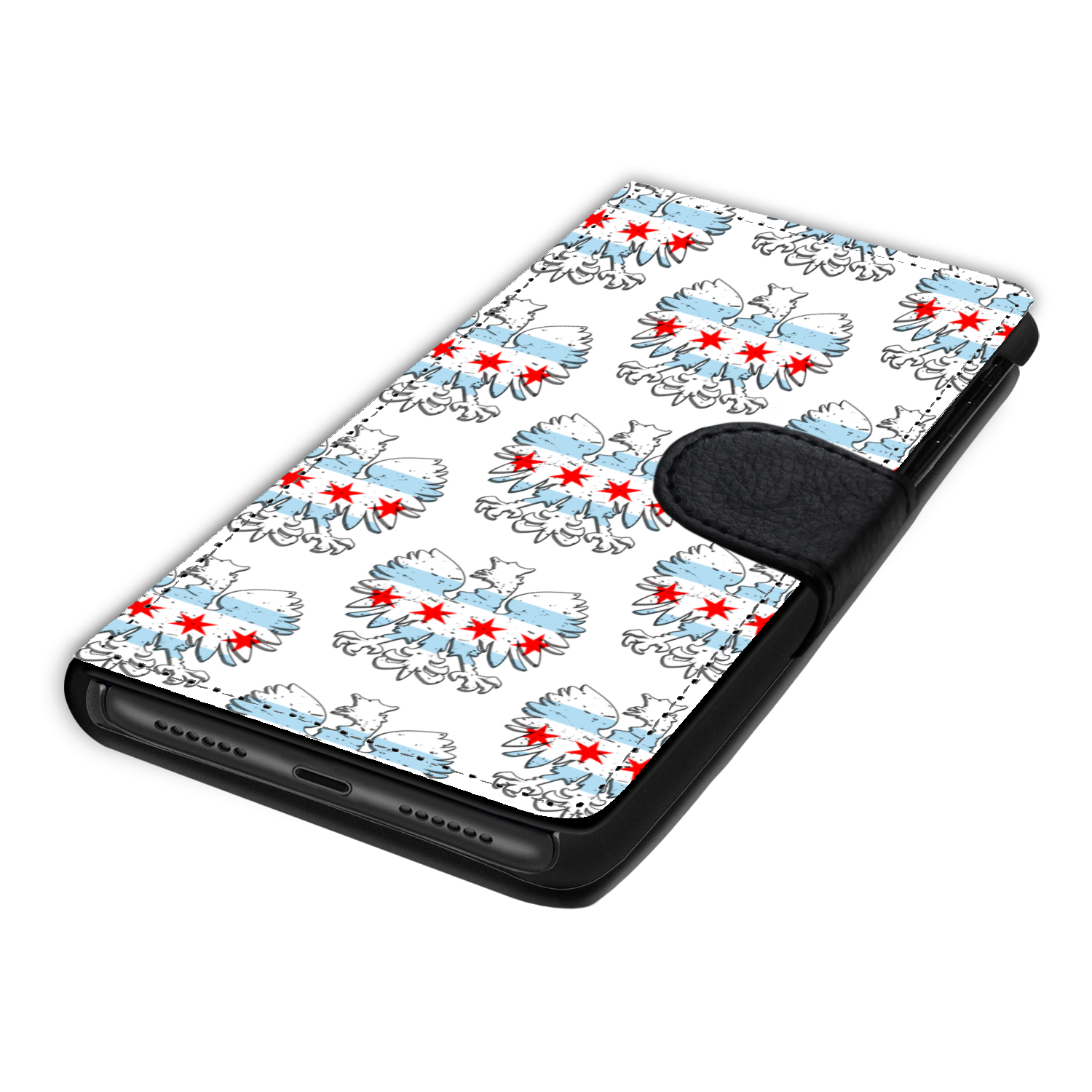 Chicago Flag Polish Eagle Wallet Phone Case
