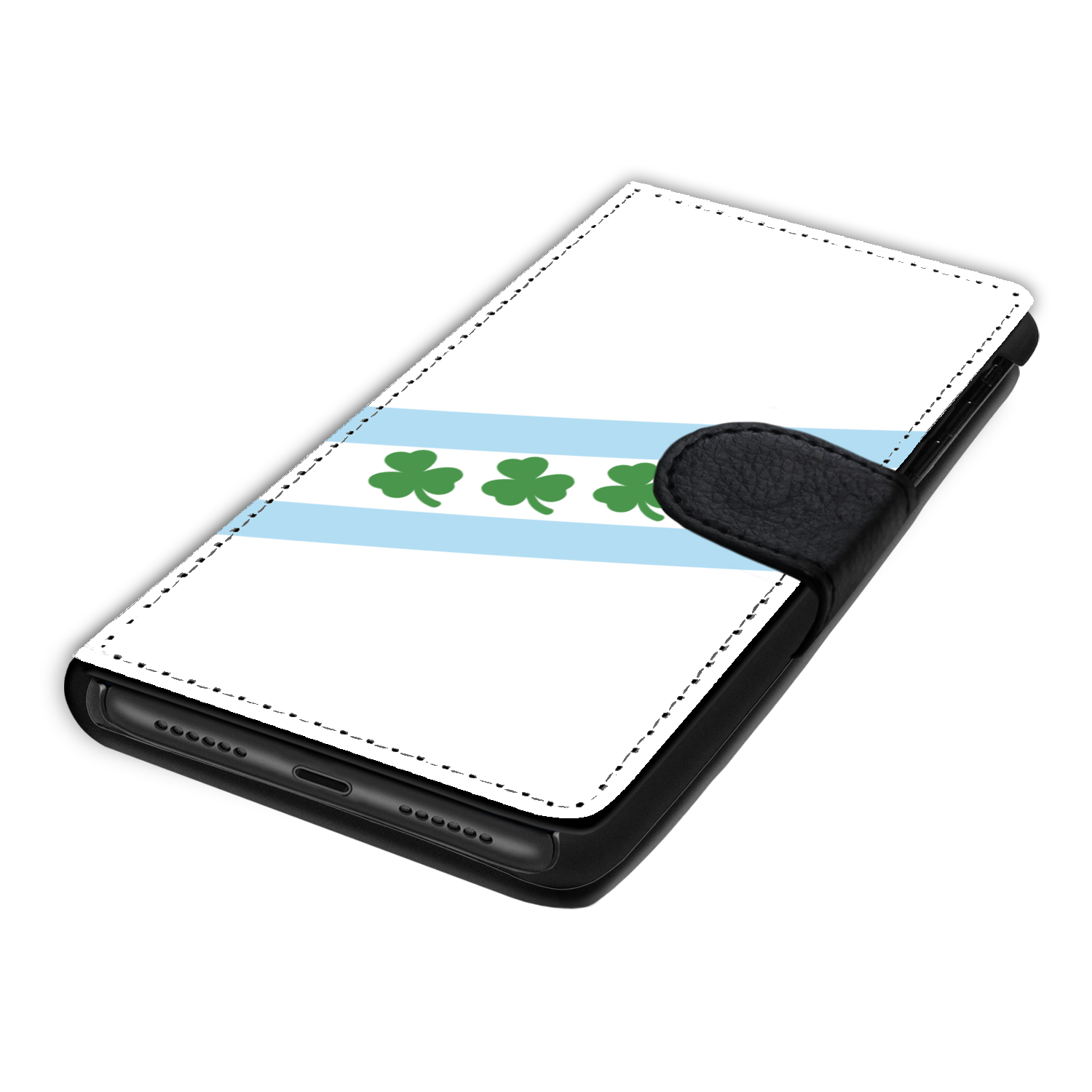 Chicago Flag Shamrock Wallet Phone Case