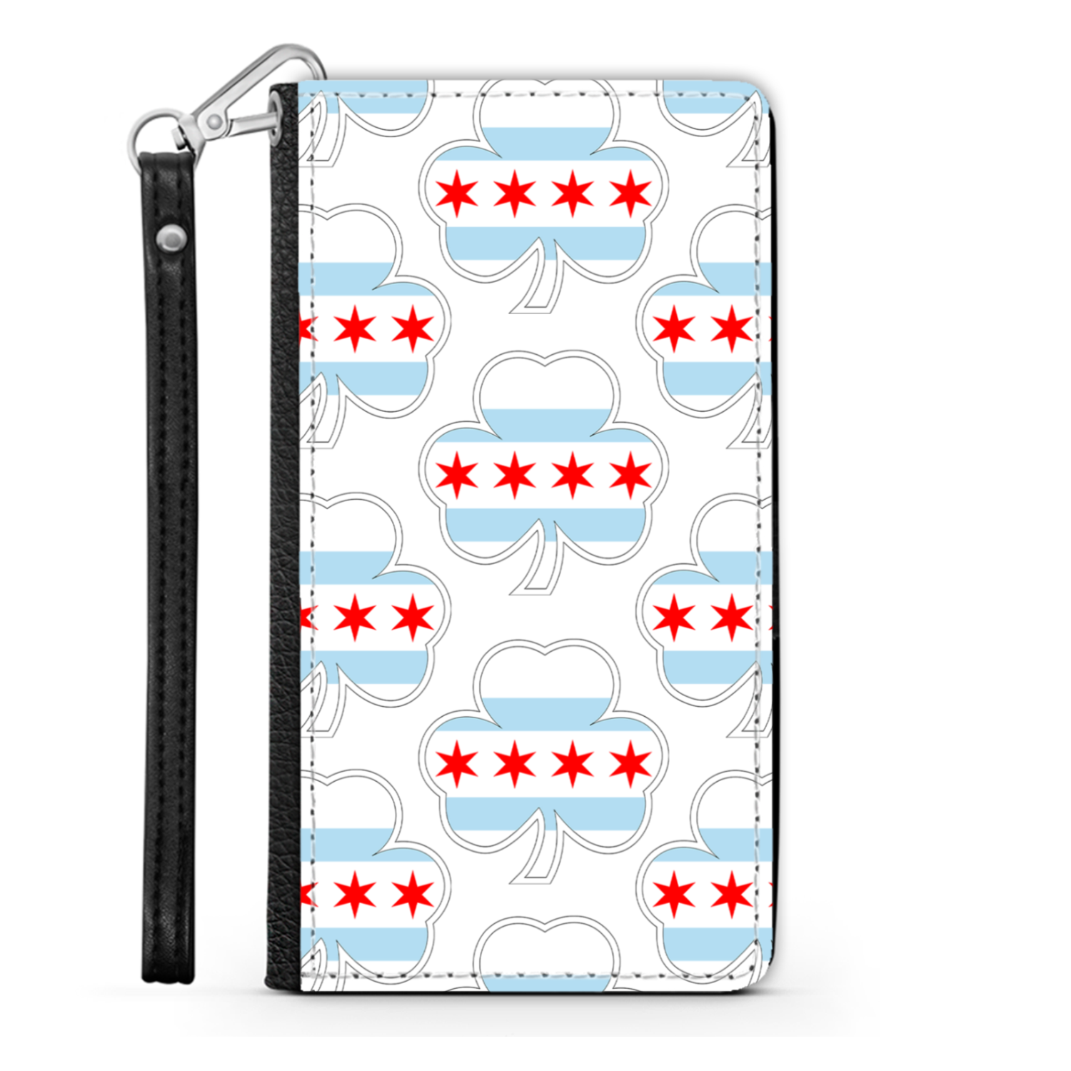 Chicago Flag Shamrock St. Patty's Wallet Phone Case