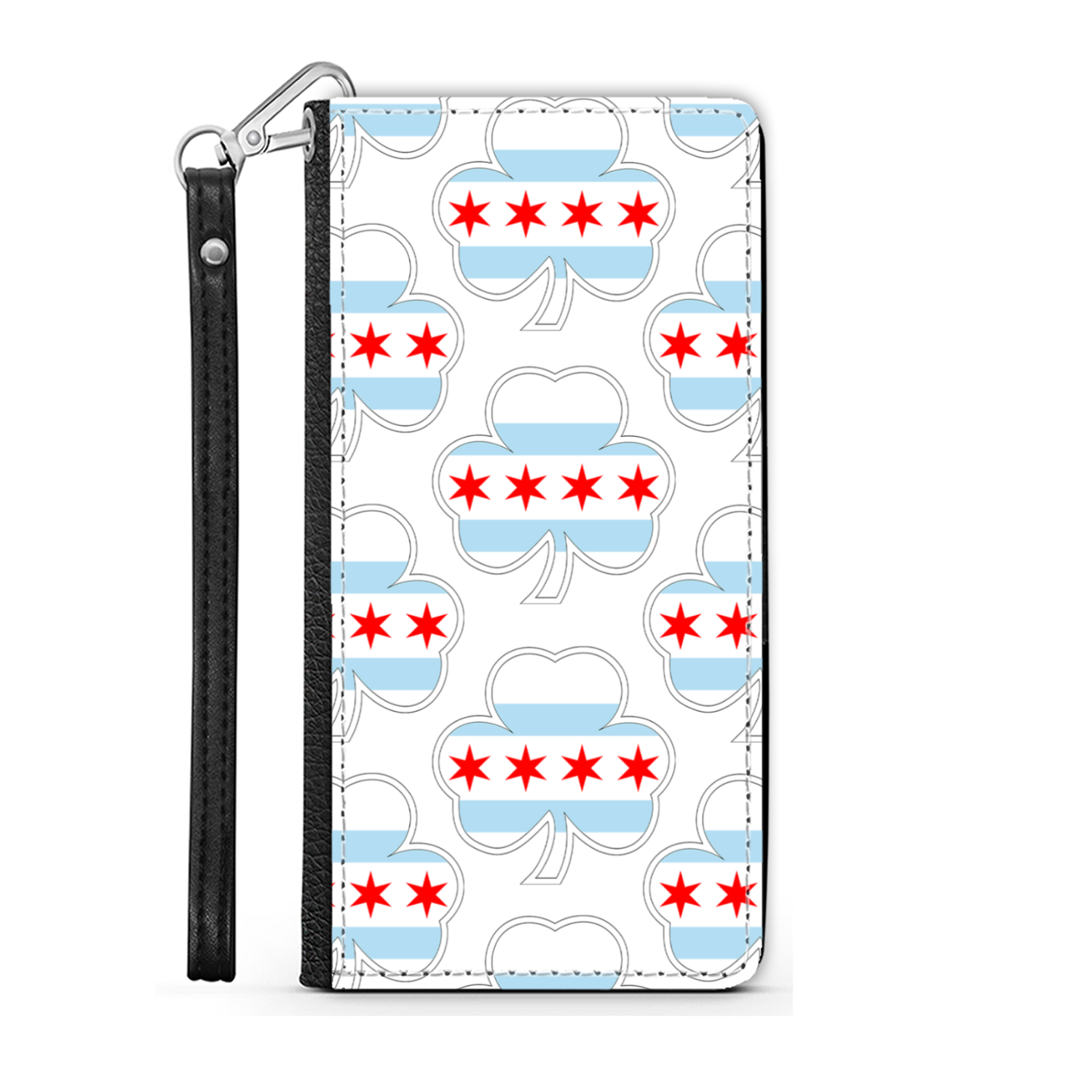 Chicago Flag Shamrock St. Patty's Wallet Phone Case