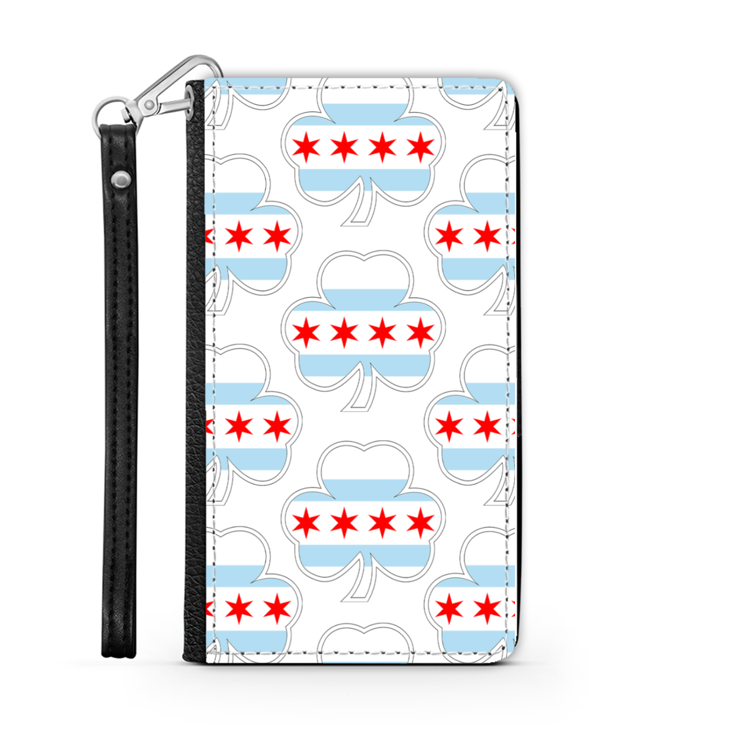 Chicago Flag Shamrock St. Patty's Wallet Phone Case