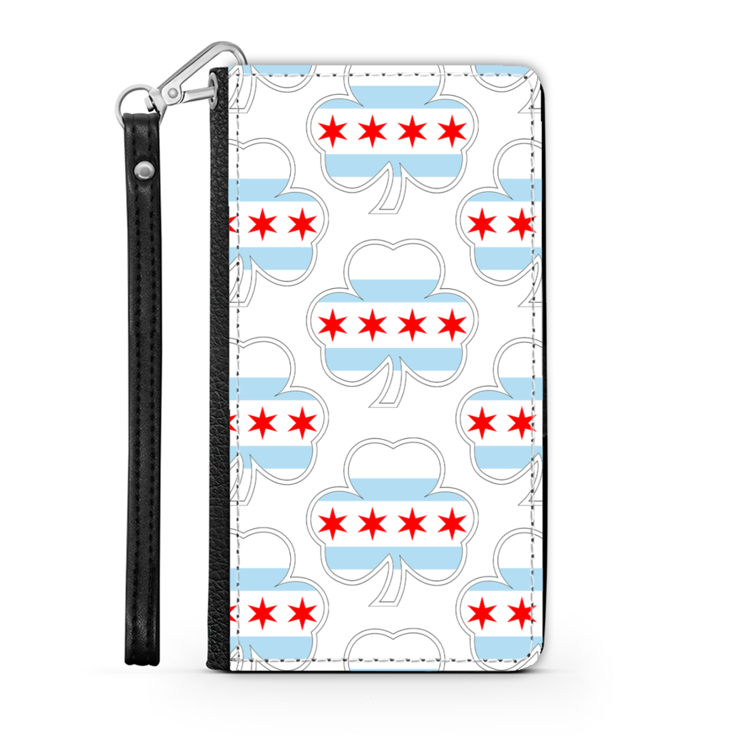Chicago Flag Shamrock St. Patty's Wallet Phone Case