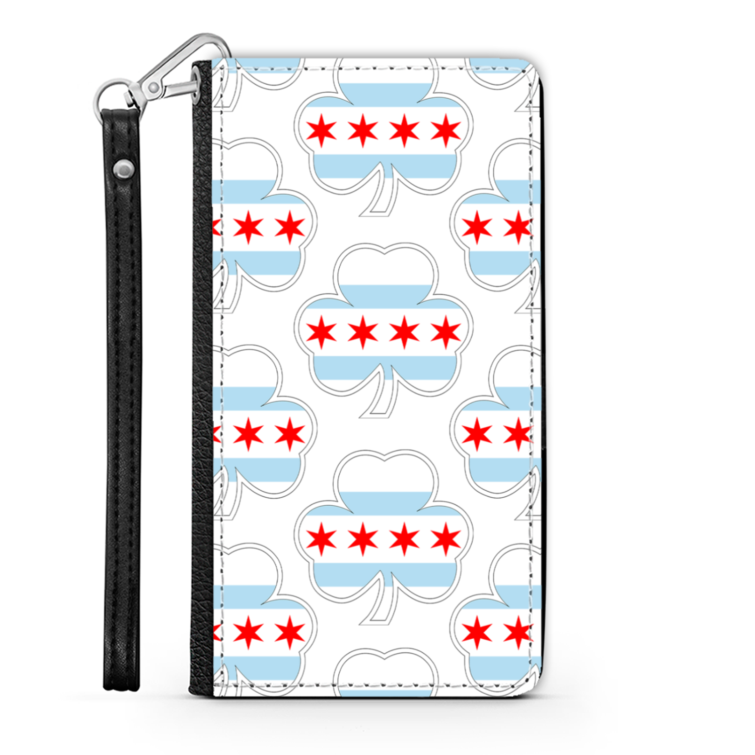 Chicago Flag Shamrock St. Patty's Wallet Phone Case