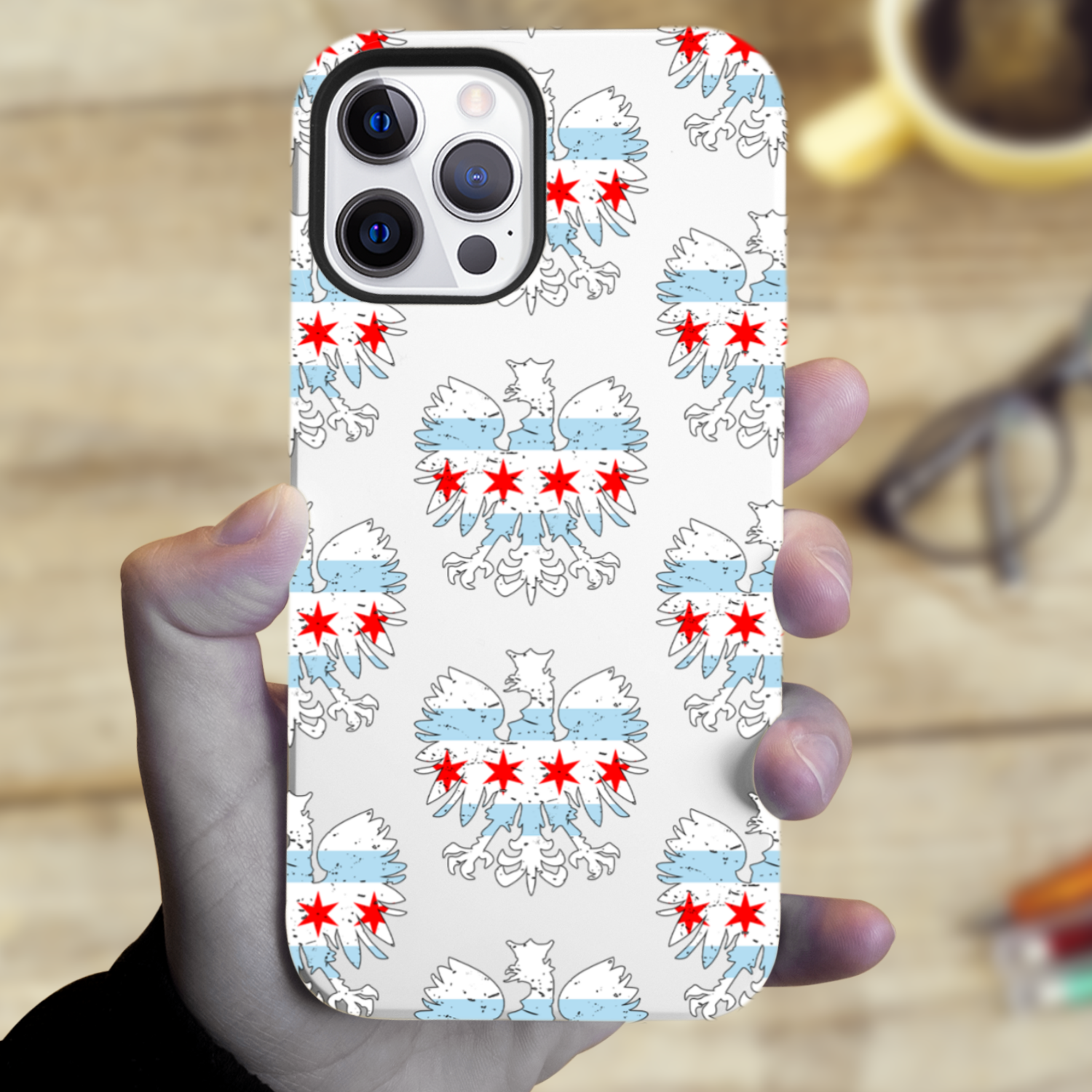Chicago Flag Polish Eagle Tough Phone Case