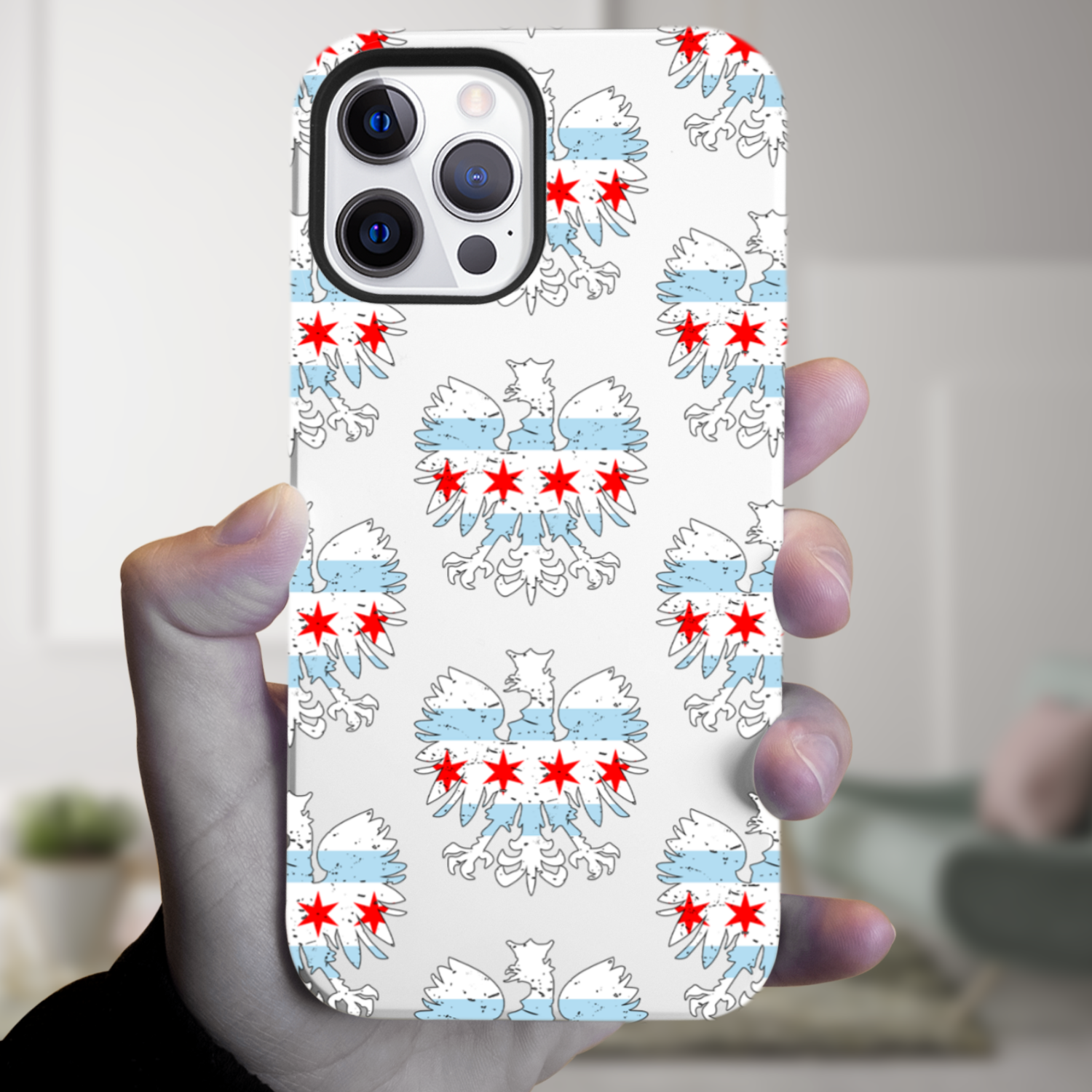 Chicago Flag Polish Eagle Tough Phone Case