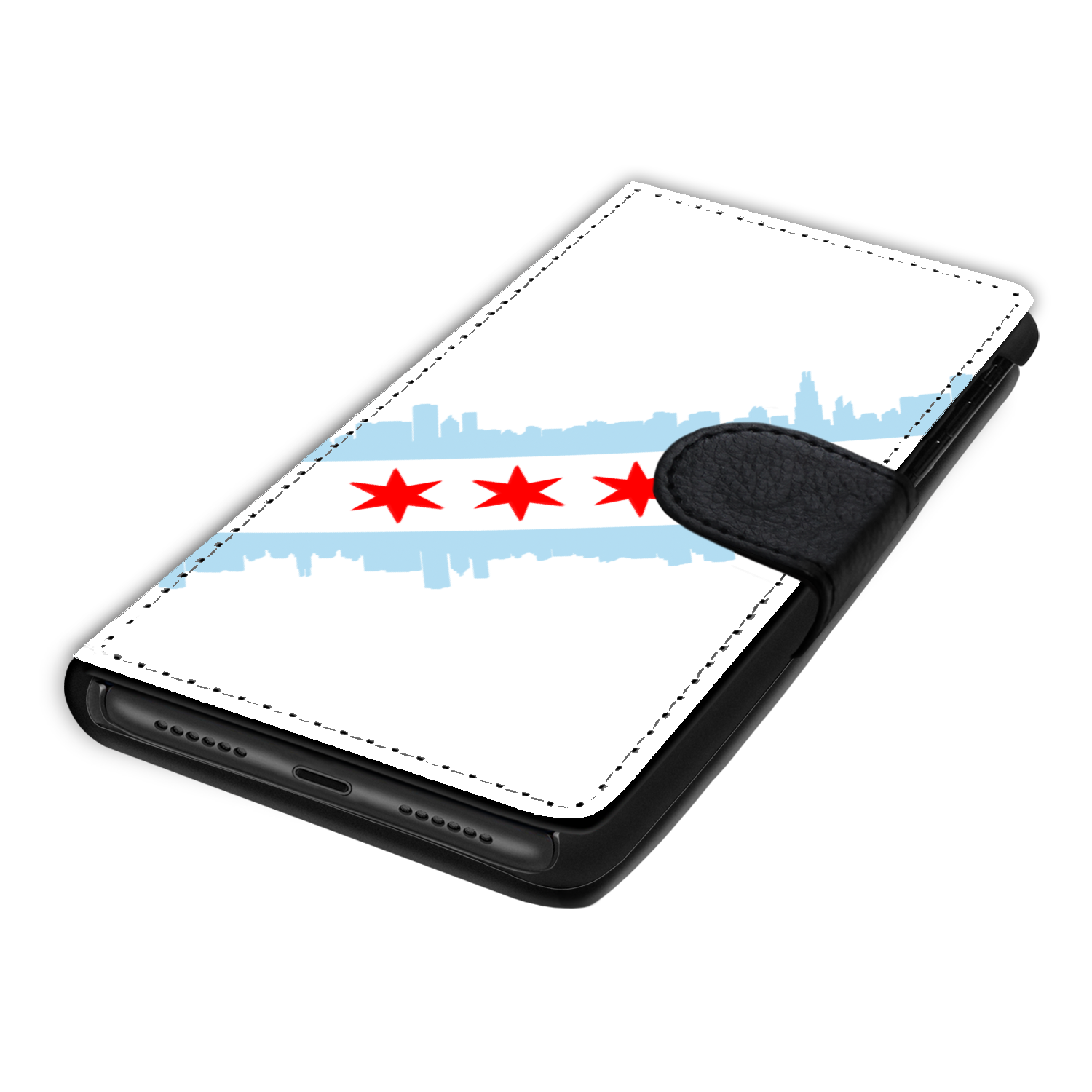Chicago Skyline Flag Wallet Phone Case