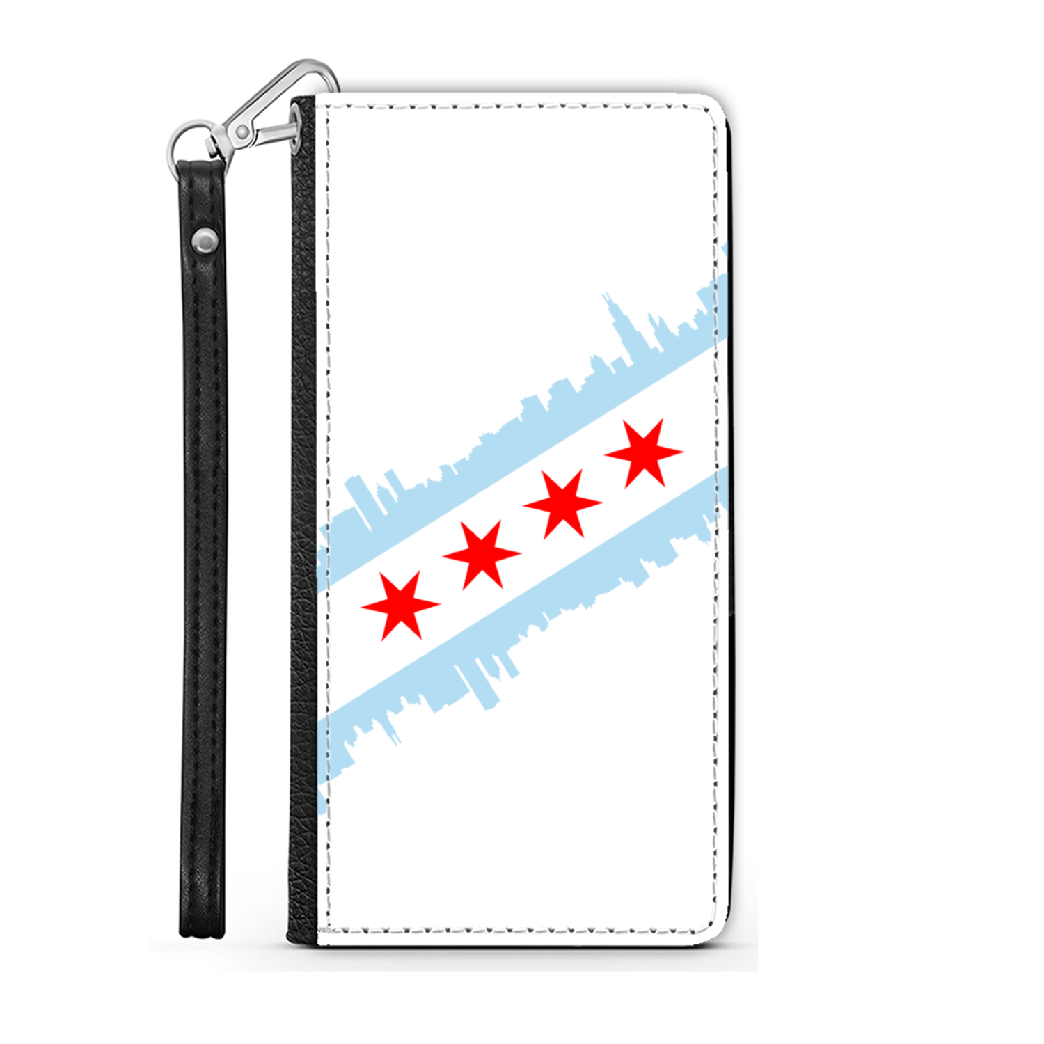 Chicago Skyline Flag Wallet Phone Case