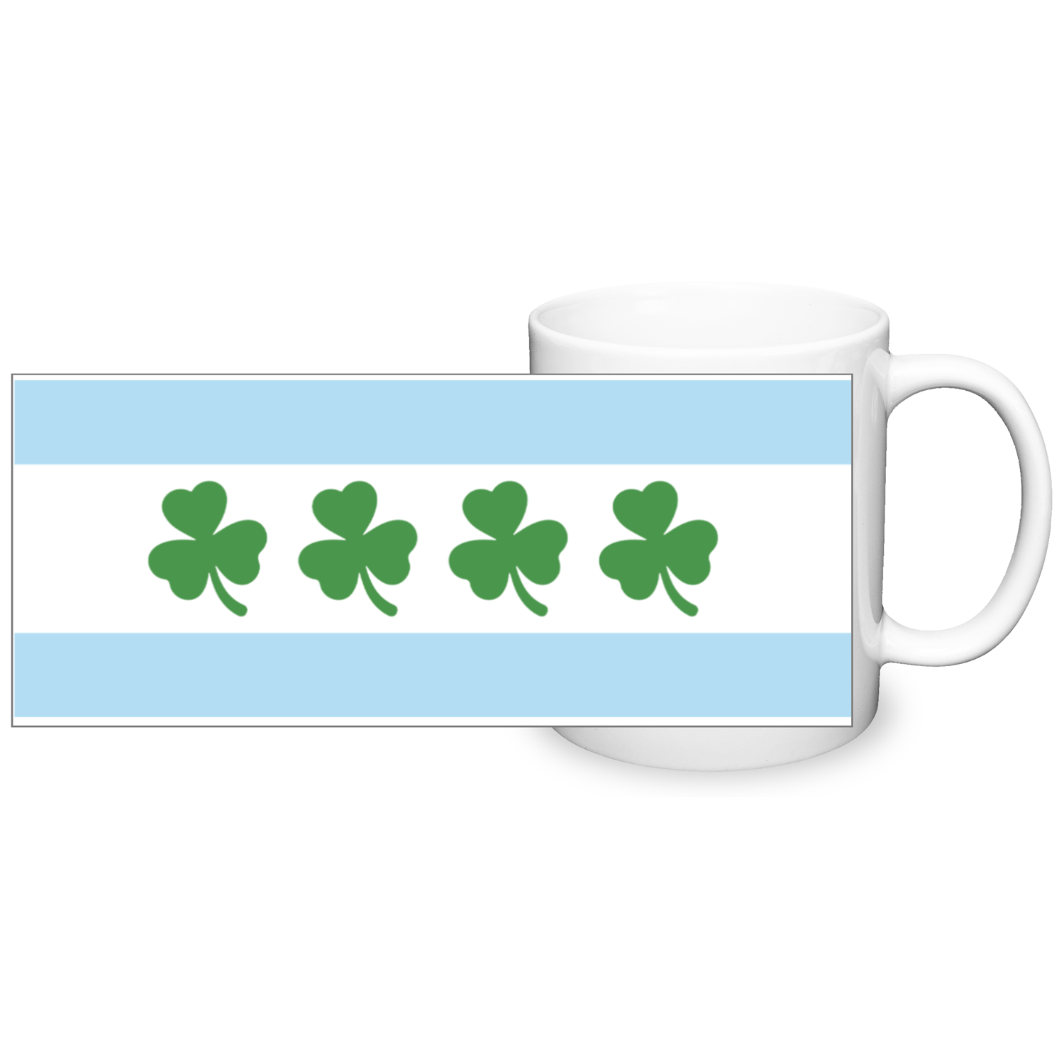 Chicago Flag Shamrock 2 Tone 11oz Mug