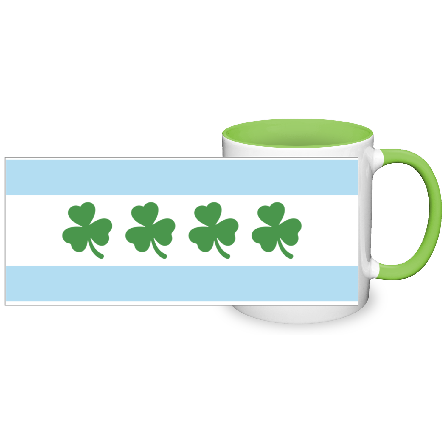 Chicago Flag Shamrock 2 Tone 11oz Mug