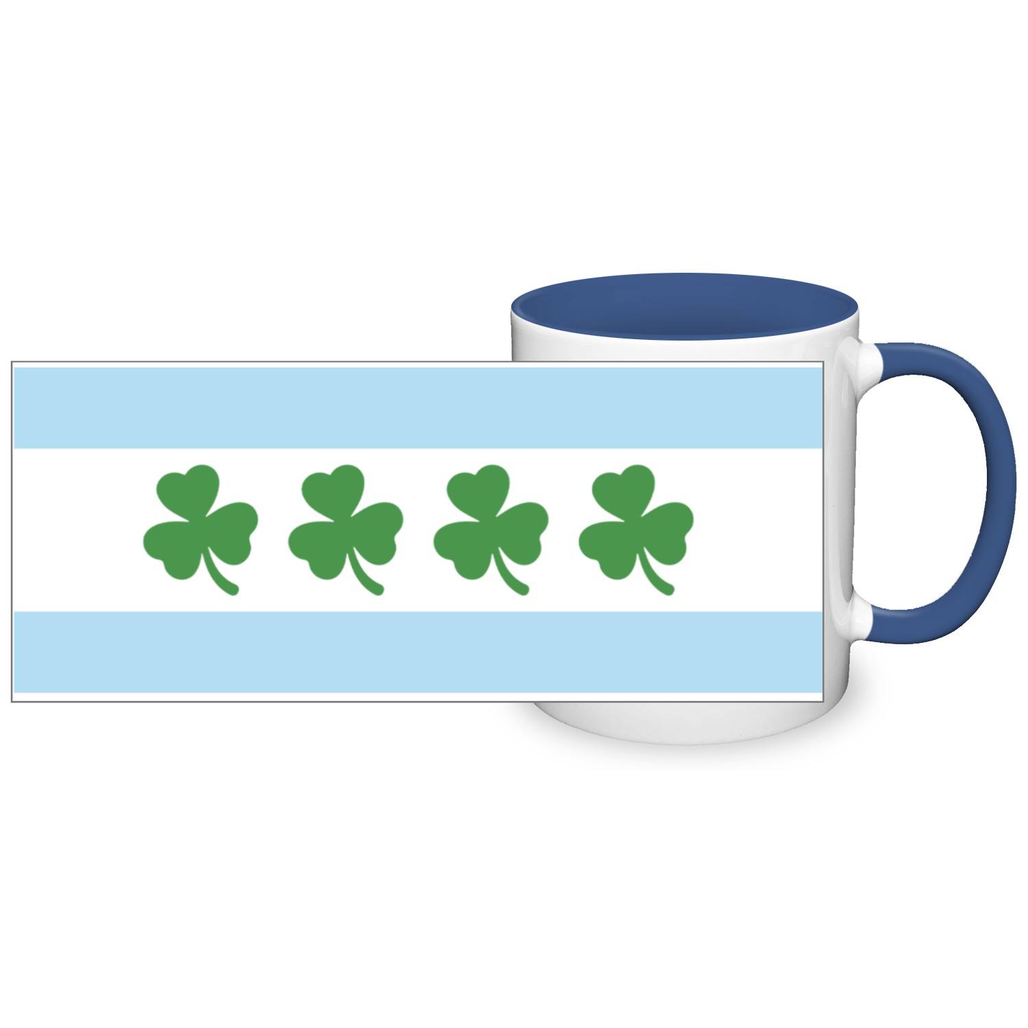 Chicago Flag Shamrock 2 Tone 11oz Mug