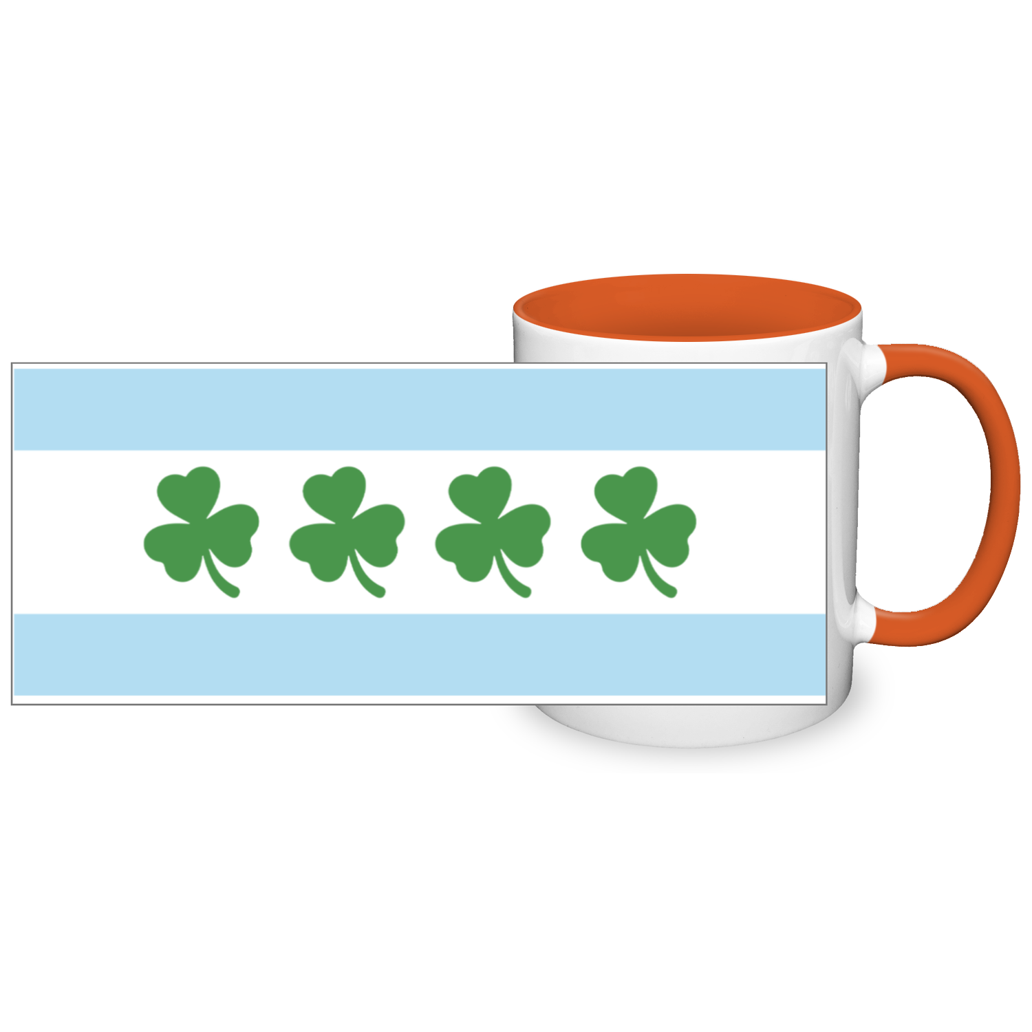 Chicago Flag Shamrock 2 Tone 11oz Mug