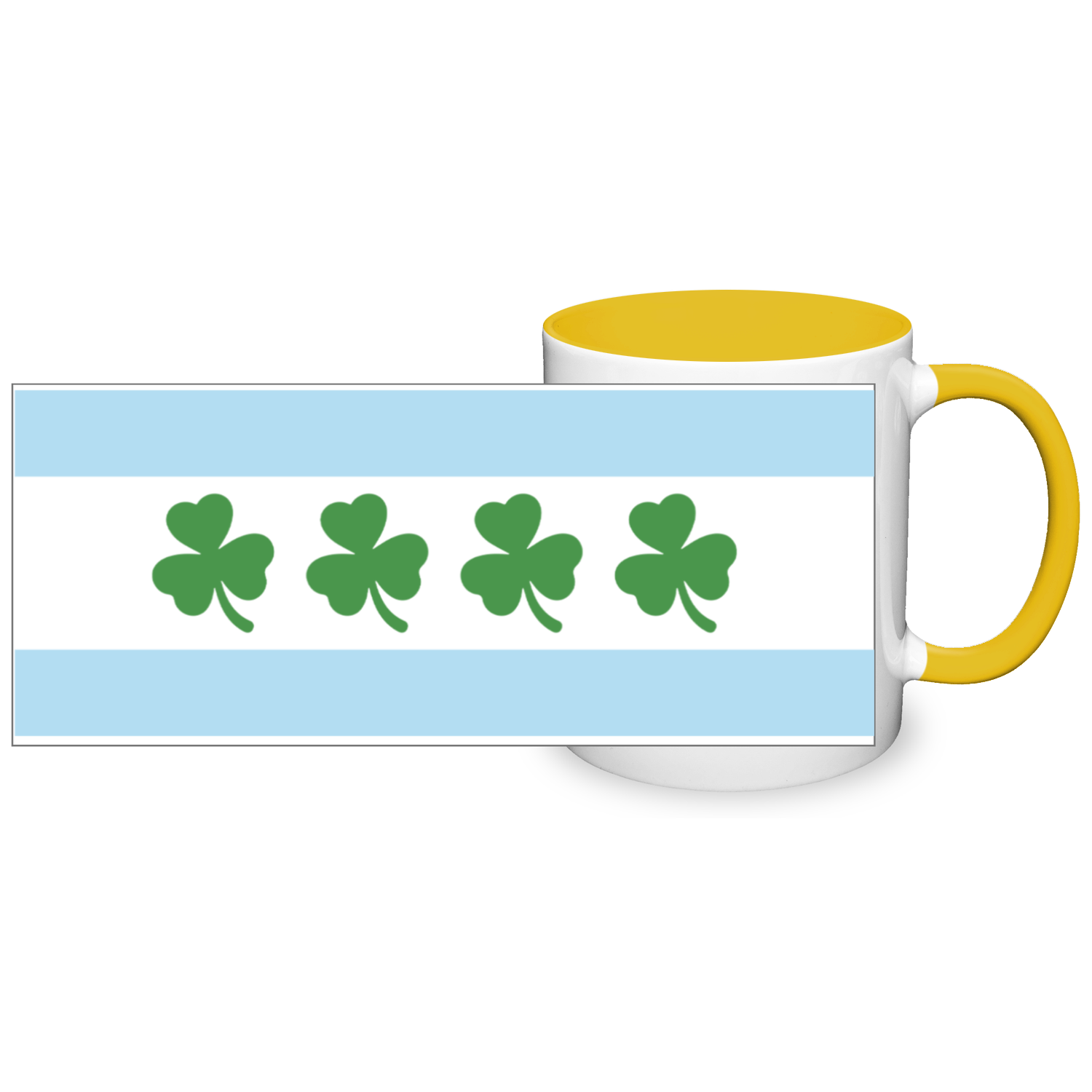 Chicago Flag Shamrock 2 Tone 11oz Mug