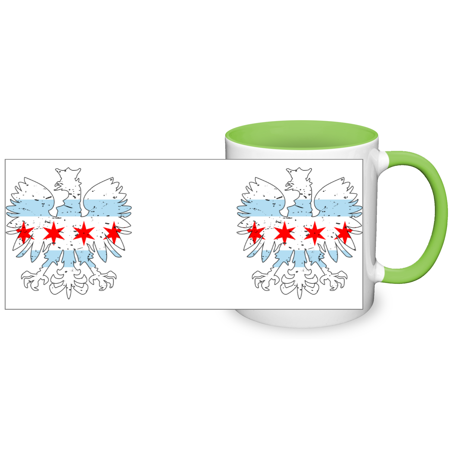 Chicago Flag Polish Eagle 2 Tone 11oz Mug