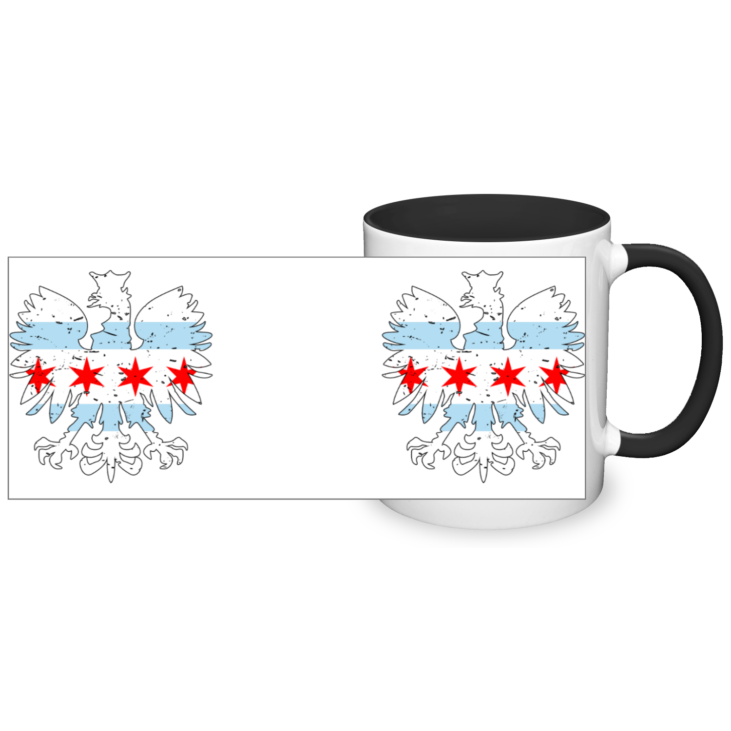 Chicago Flag Polish Eagle 2 Tone 11oz Mug