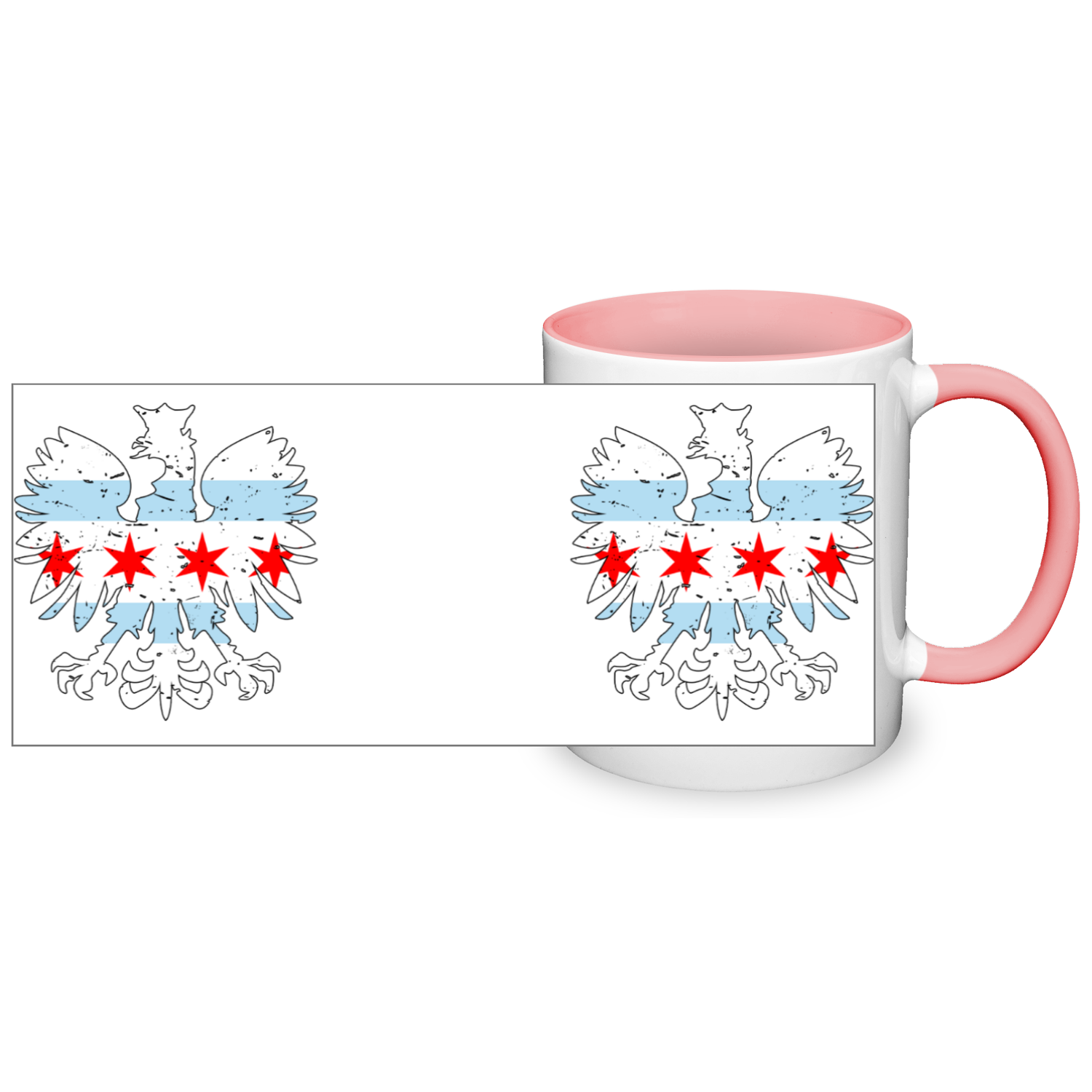 Chicago Flag Polish Eagle 2 Tone 11oz Mug
