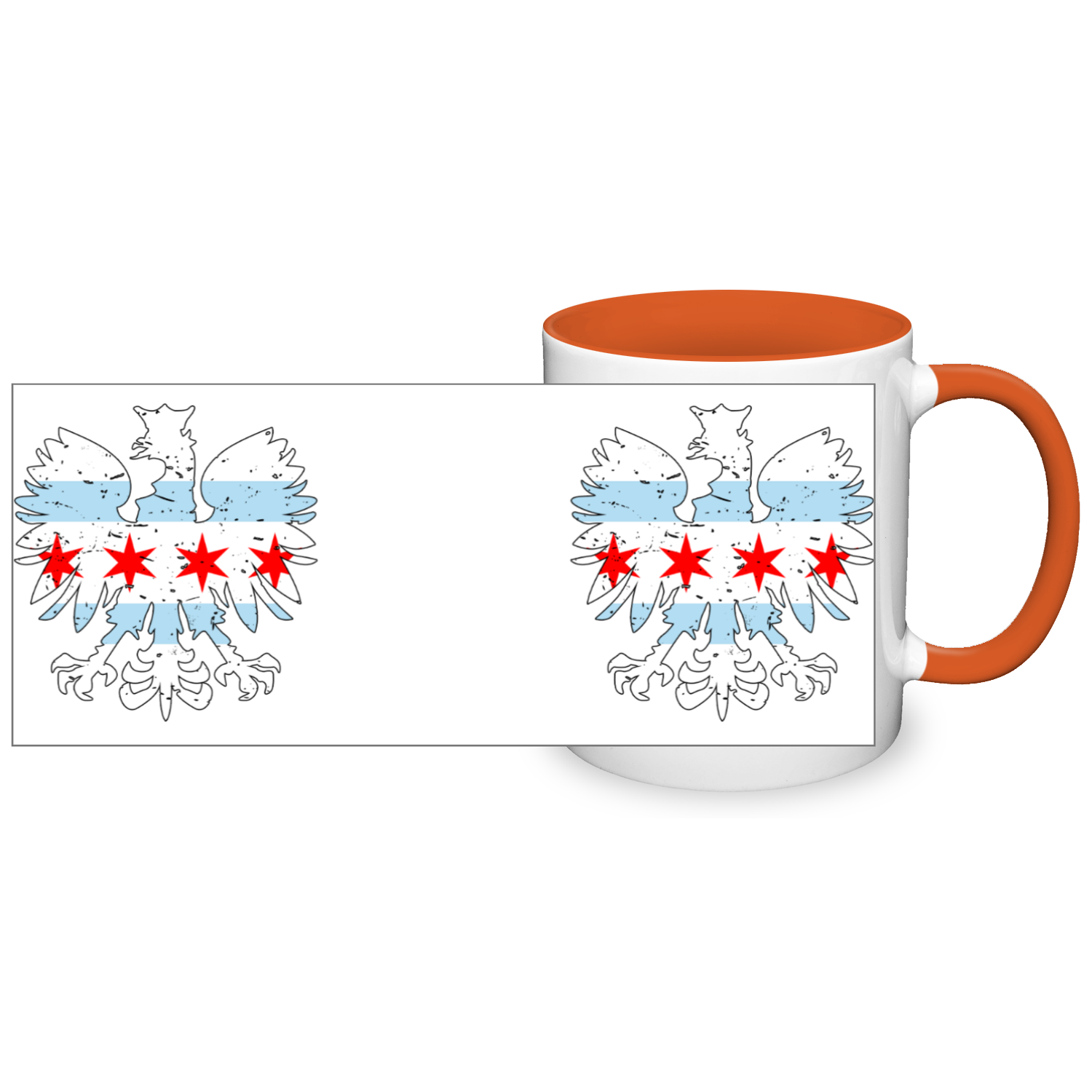 Chicago Flag Polish Eagle 2 Tone 11oz Mug