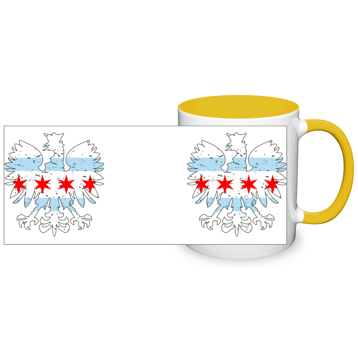 Chicago Flag Polish Eagle 2 Tone 11oz Mug