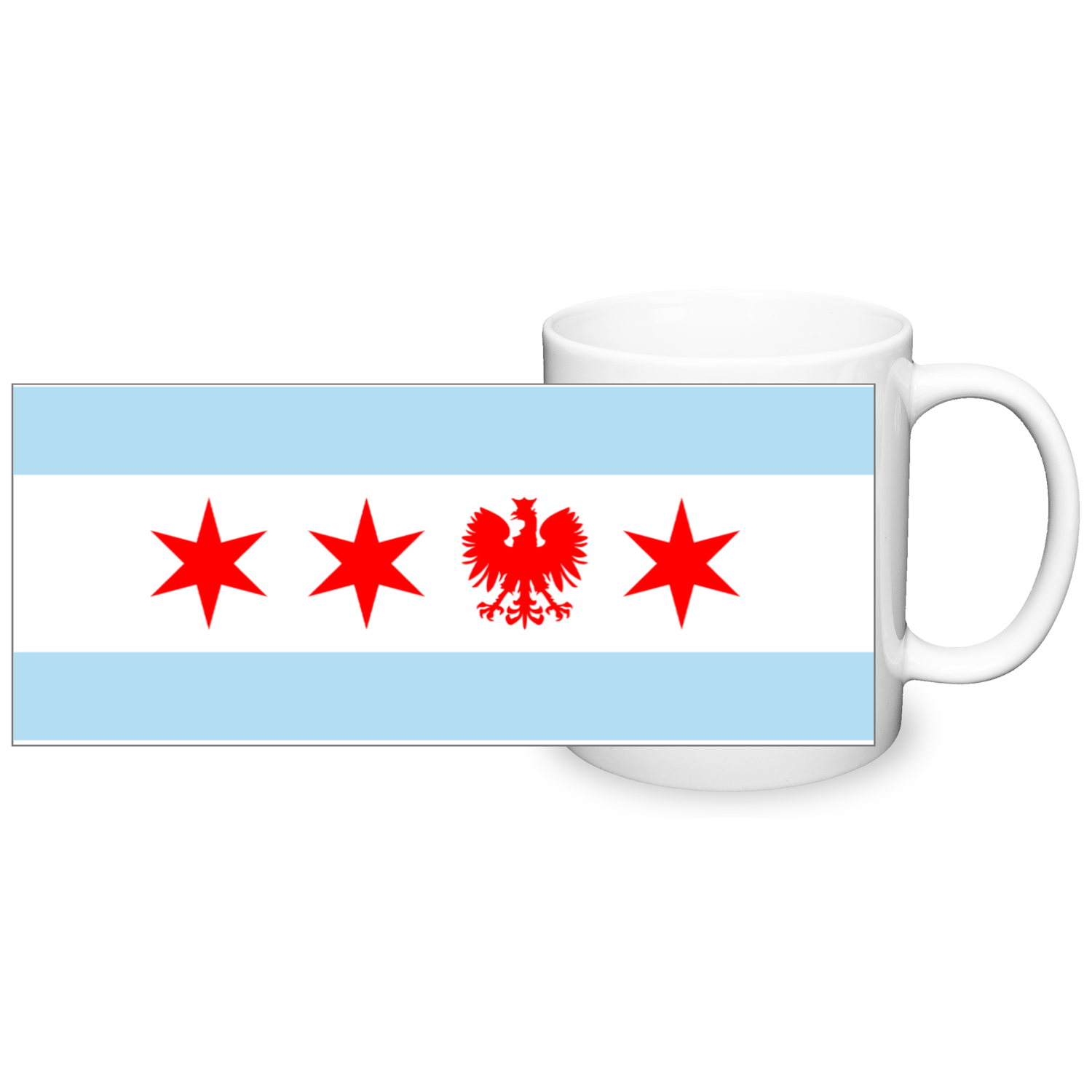Chicago Flag Polish Single Eagle 2 Tone 11oz Mug
