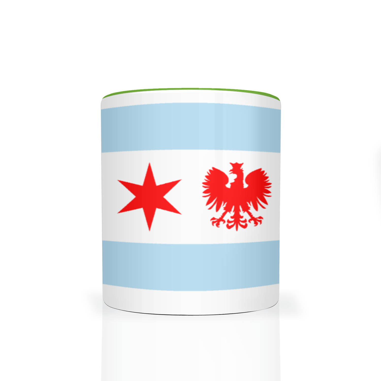 Chicago Flag Polish Single Eagle 2 Tone 11oz Mug