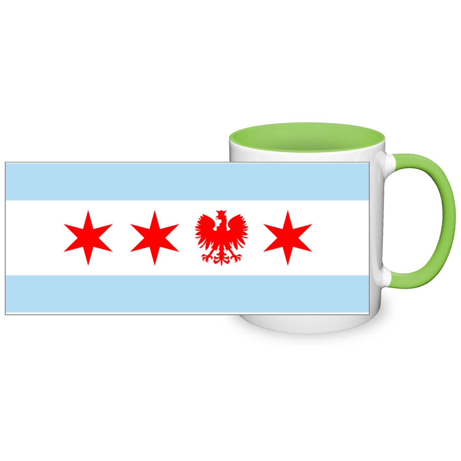 Chicago Flag Polish Single Eagle 2 Tone 11oz Mug