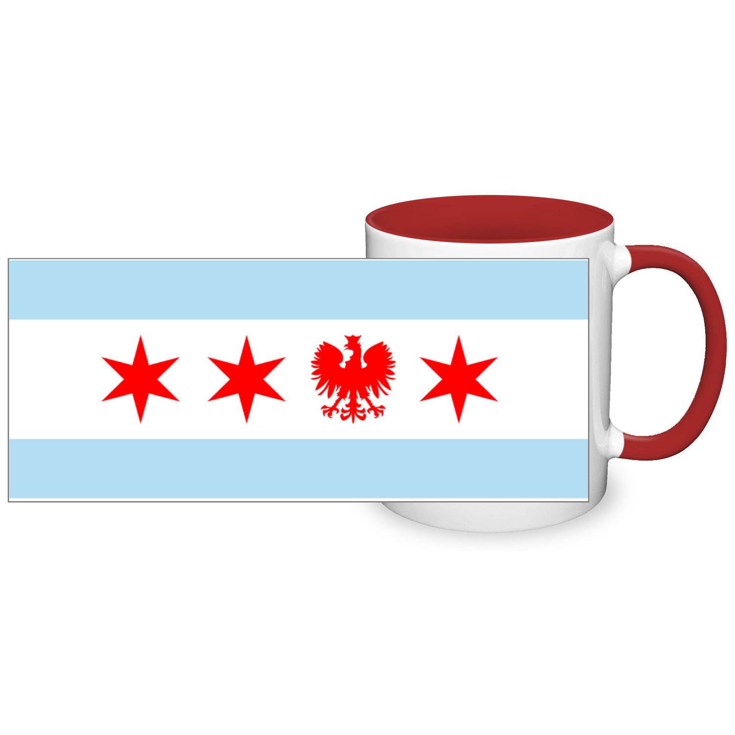 Chicago Flag Polish Single Eagle 2 Tone 11oz Mug