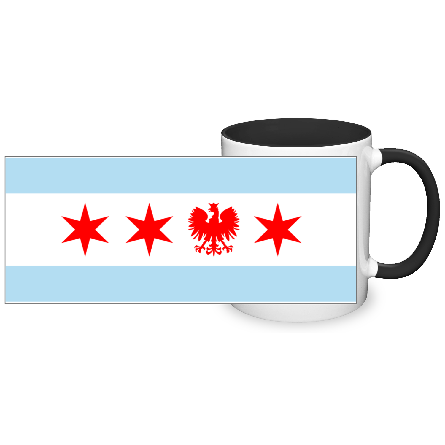 Chicago Flag Polish Single Eagle 2 Tone 11oz Mug