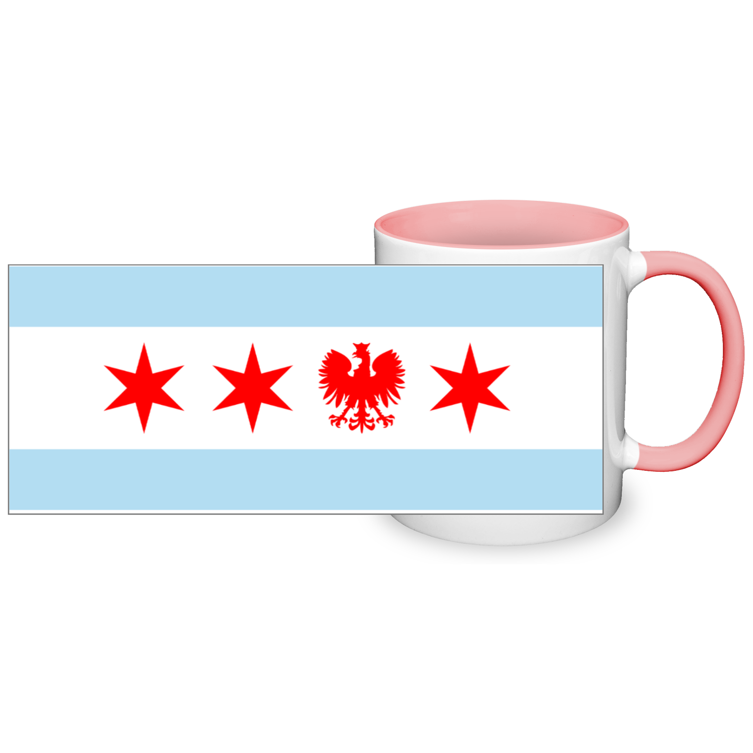 Chicago Flag Polish Single Eagle 2 Tone 11oz Mug