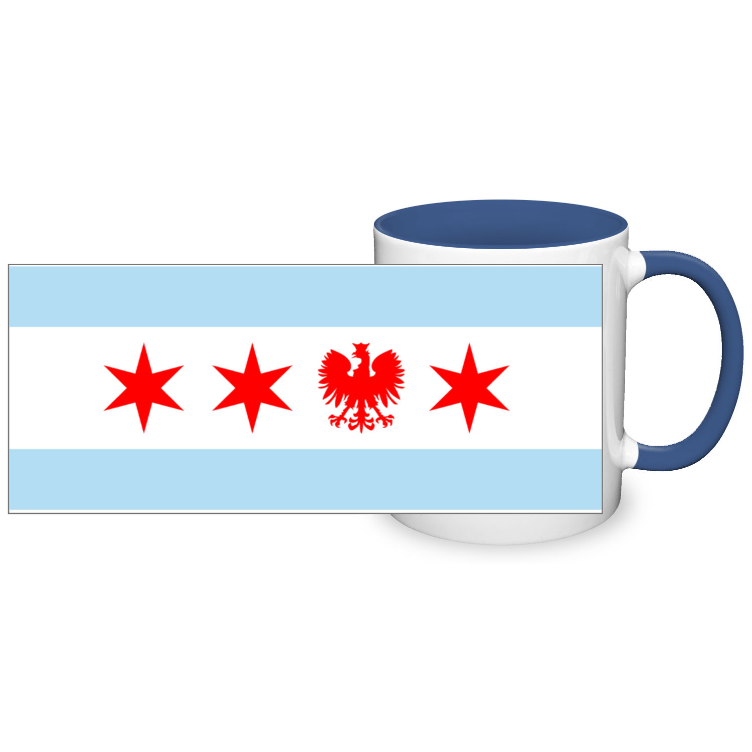 Chicago Flag Polish Single Eagle 2 Tone 11oz Mug