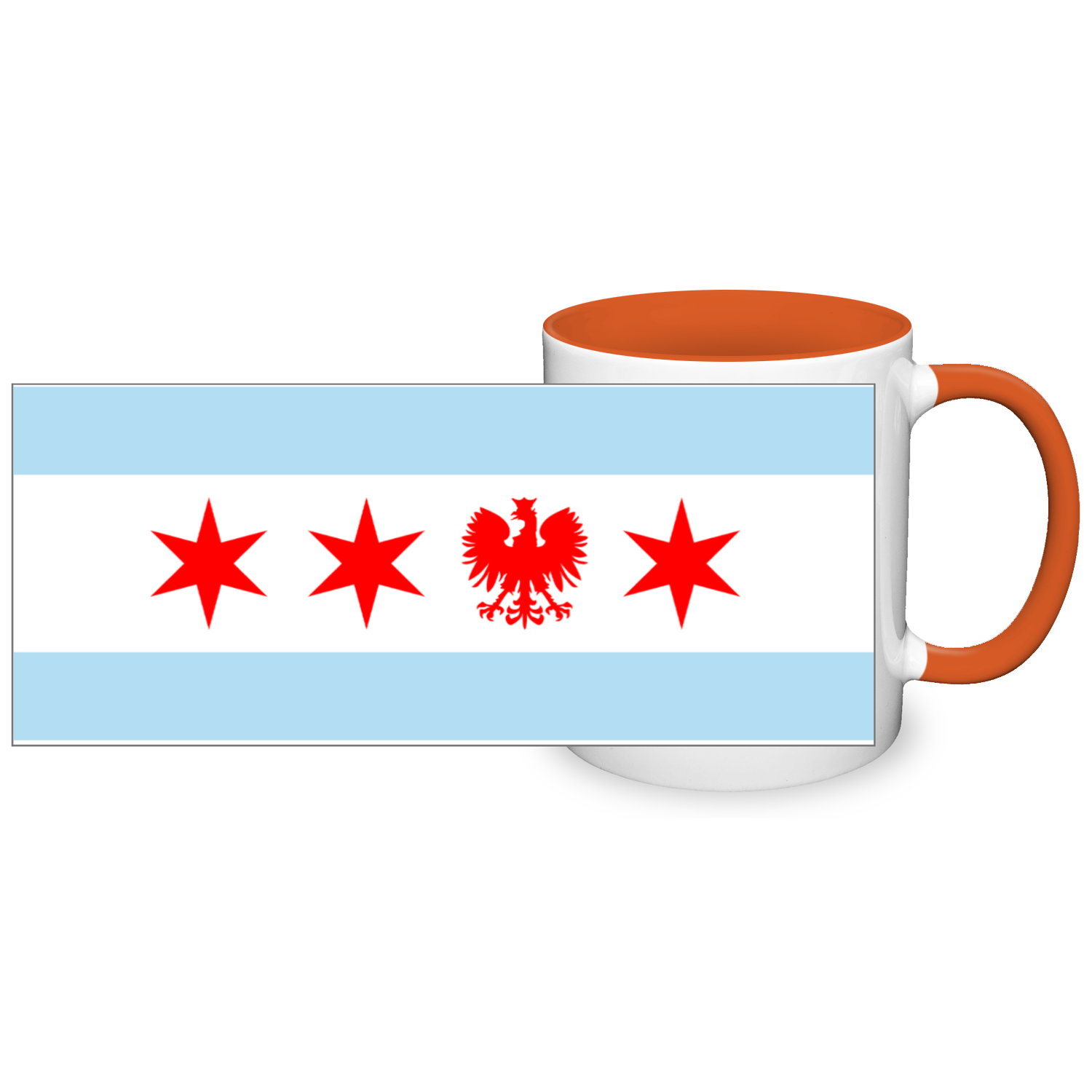 Chicago Flag Polish Single Eagle 2 Tone 11oz Mug