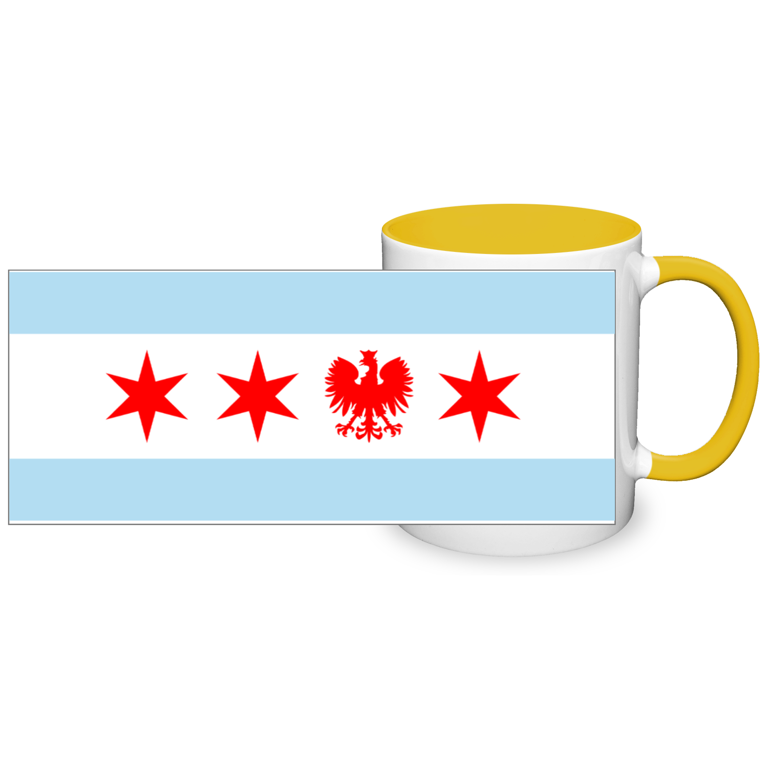 Chicago Flag Polish Single Eagle 2 Tone 11oz Mug