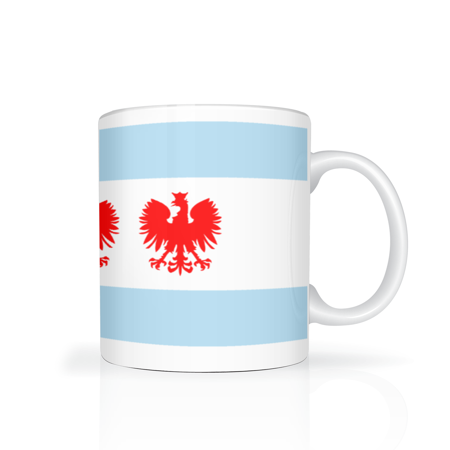 Chicago Flag Polish Four Eagle 2 Tone 11oz Mug