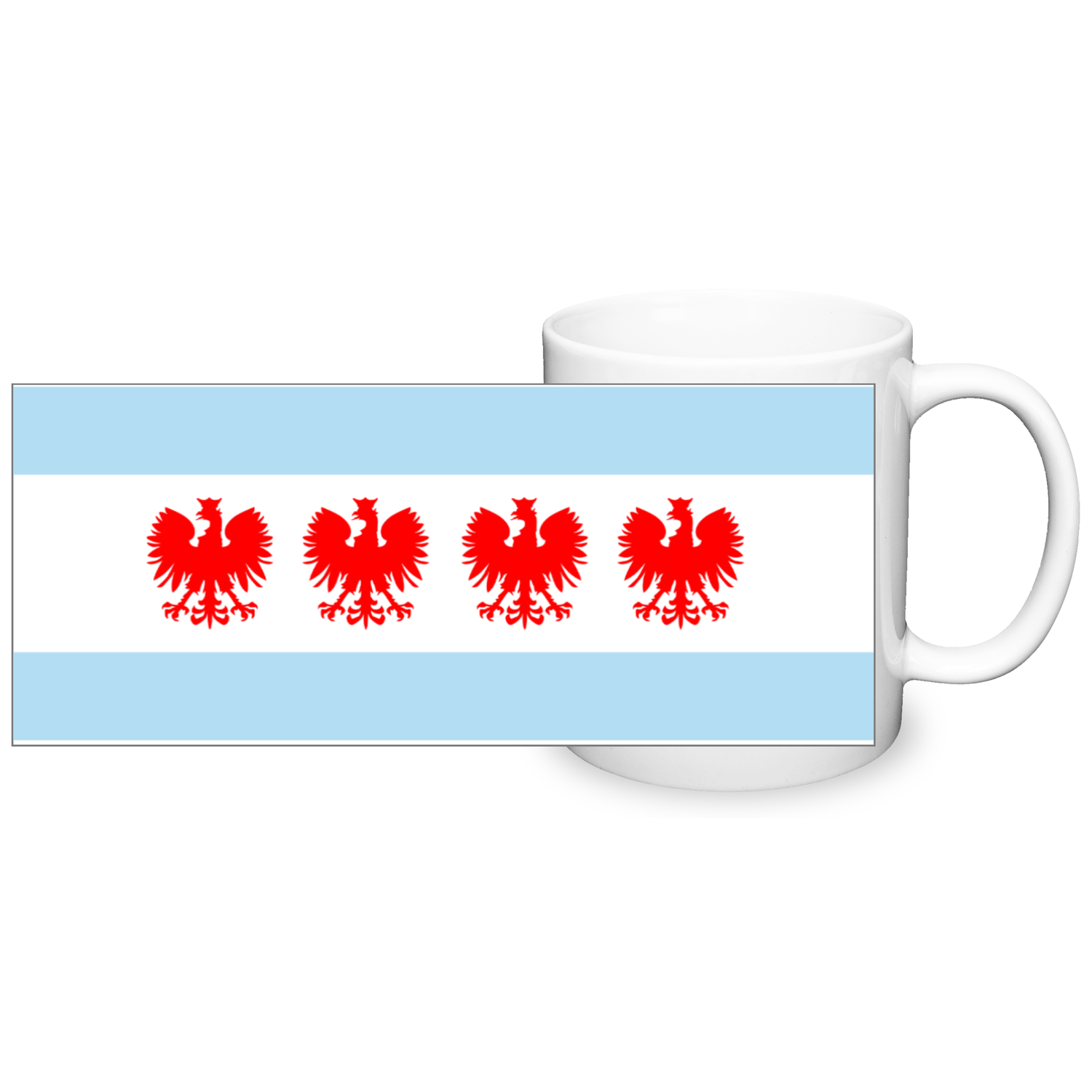 Chicago Flag Polish Four Eagle 2 Tone 11oz Mug