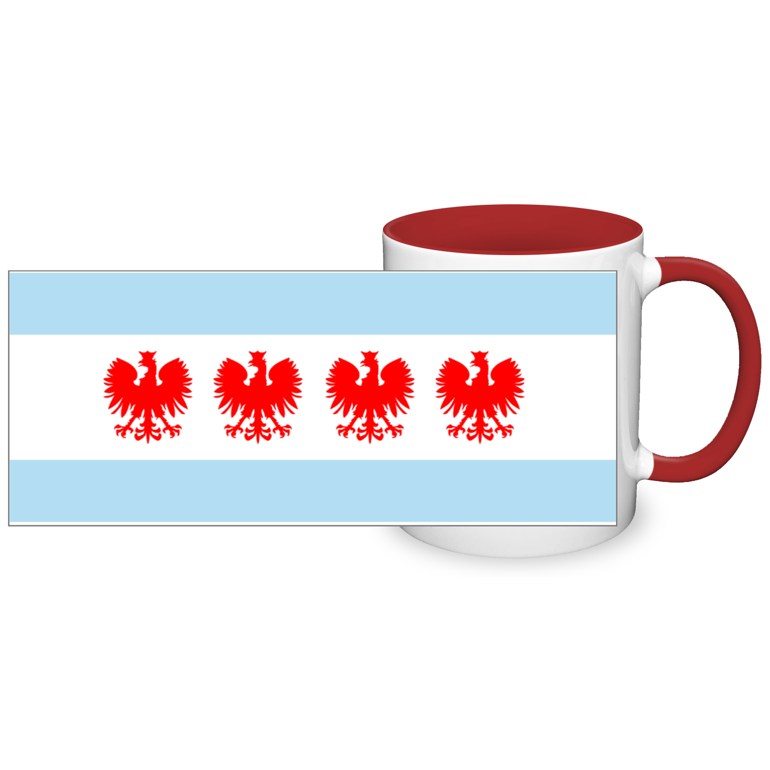 Chicago Flag Polish Four Eagle 2 Tone 11oz Mug