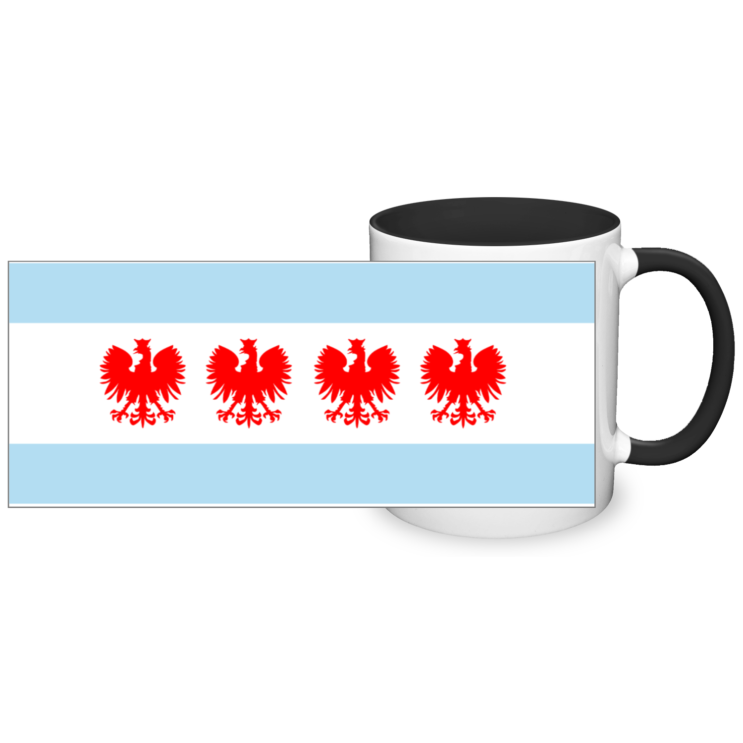 Chicago Flag Polish Four Eagle 2 Tone 11oz Mug