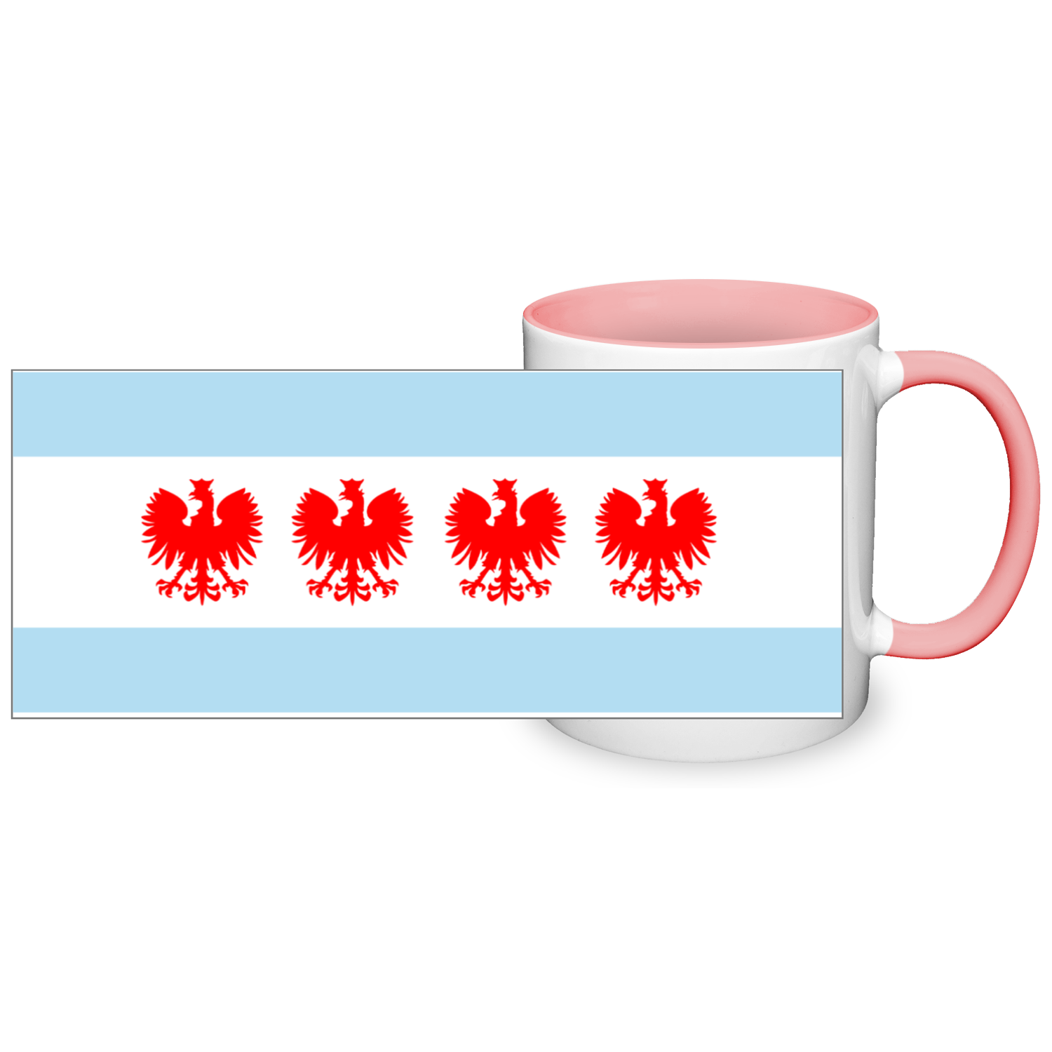 Chicago Flag Polish Four Eagle 2 Tone 11oz Mug
