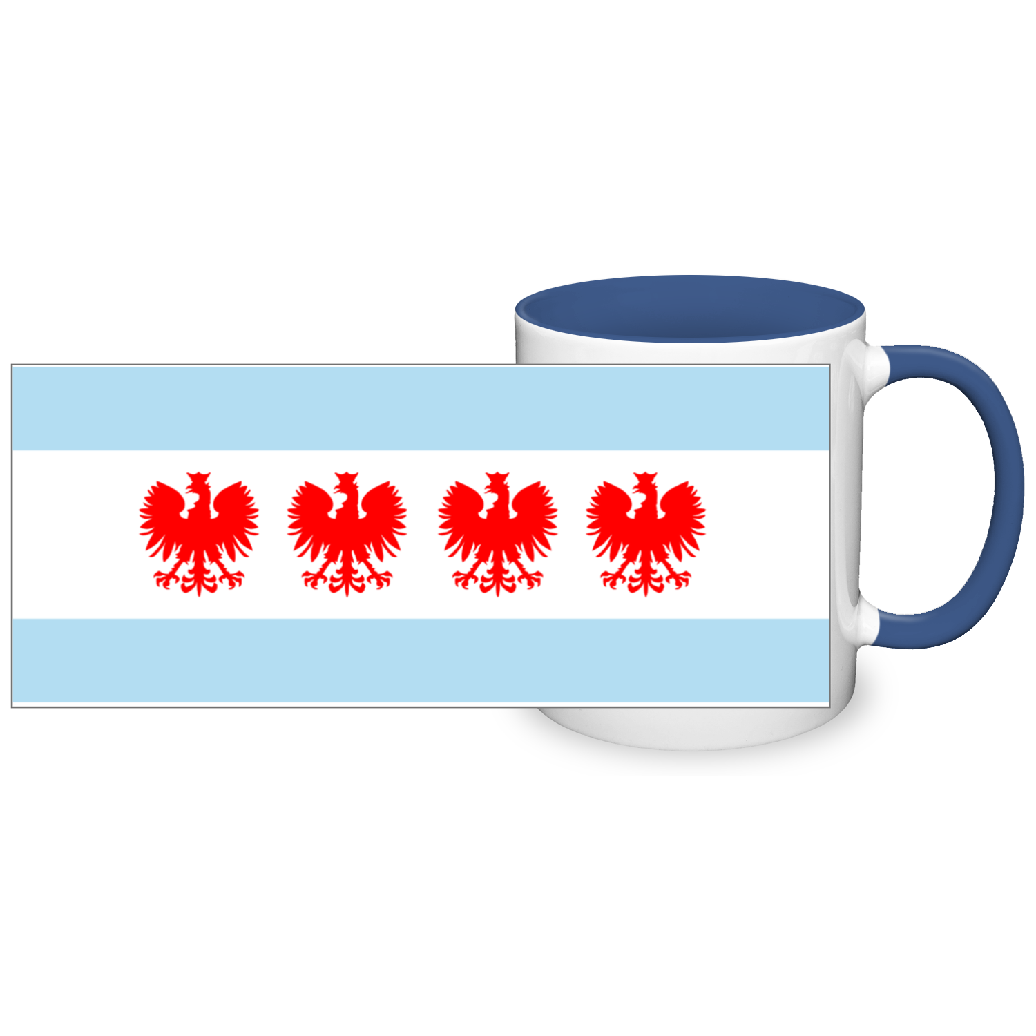 Chicago Flag Polish Four Eagle 2 Tone 11oz Mug