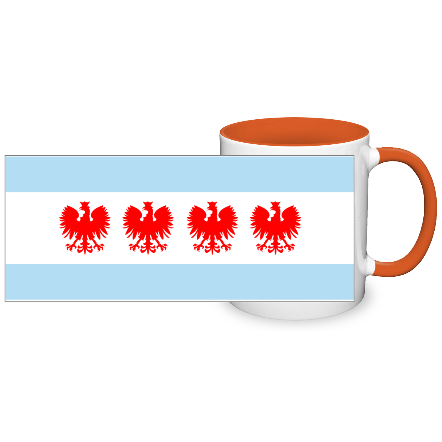 Chicago Flag Polish Four Eagle 2 Tone 11oz Mug