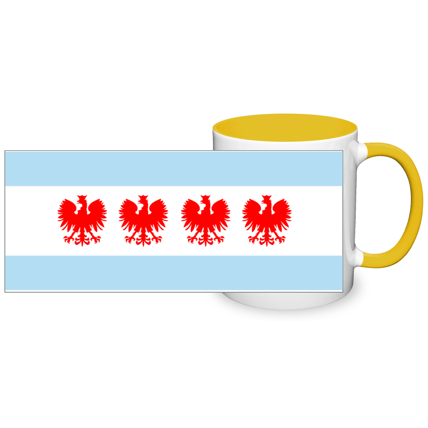 Chicago Flag Polish Four Eagle 2 Tone 11oz Mug