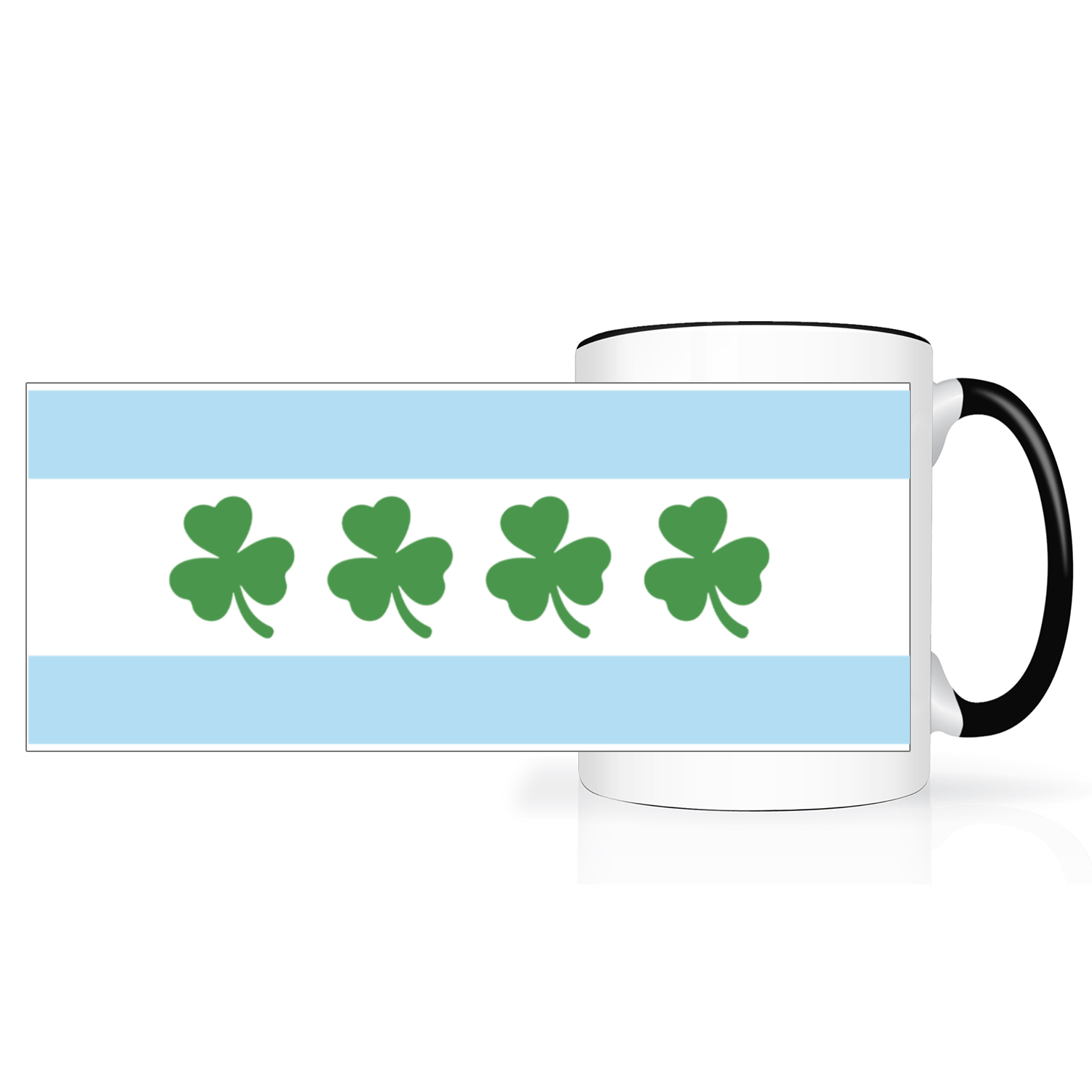 Chicago Flag Shamrock 2 Tone 15oz Mug