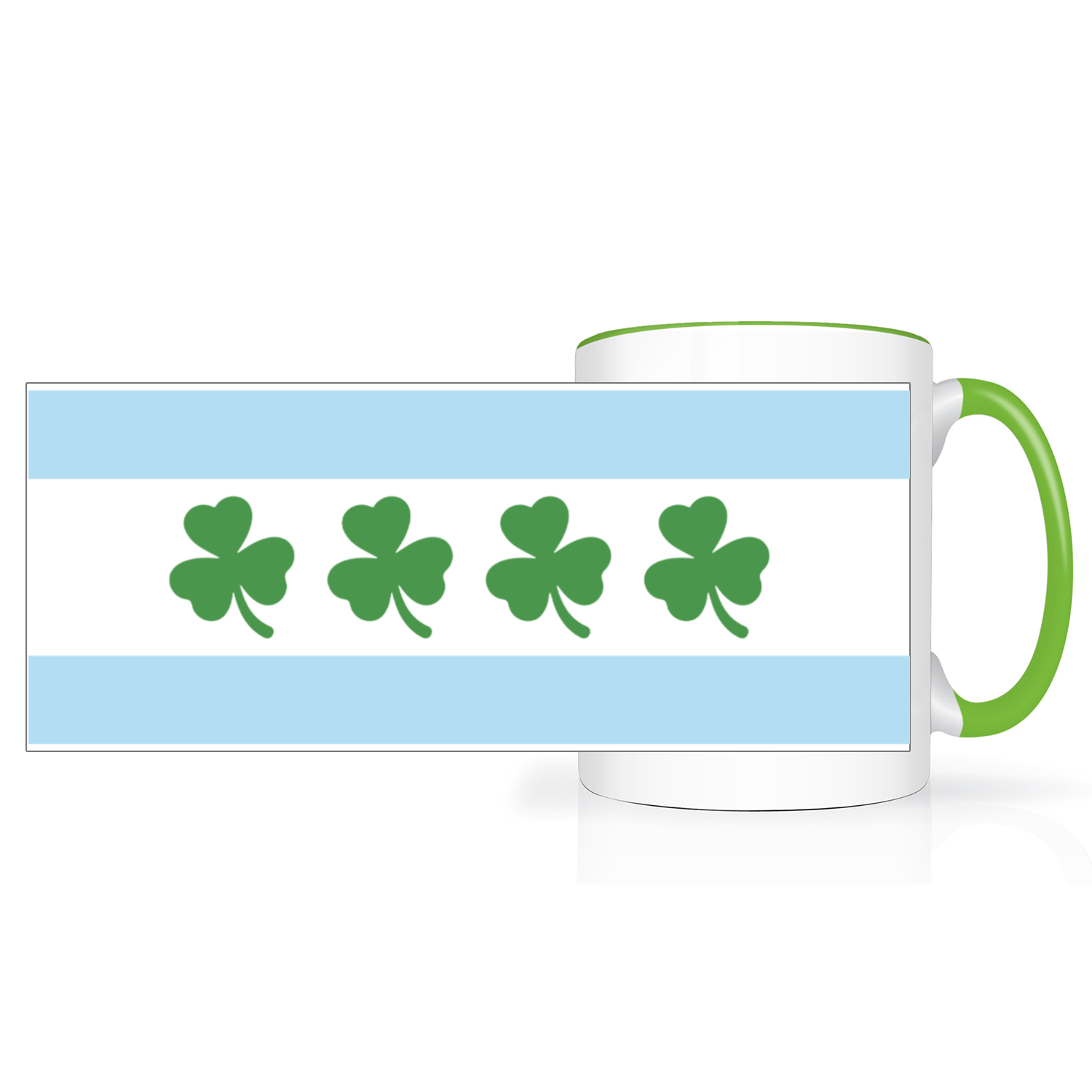 Chicago Flag Shamrock 2 Tone 15oz Mug