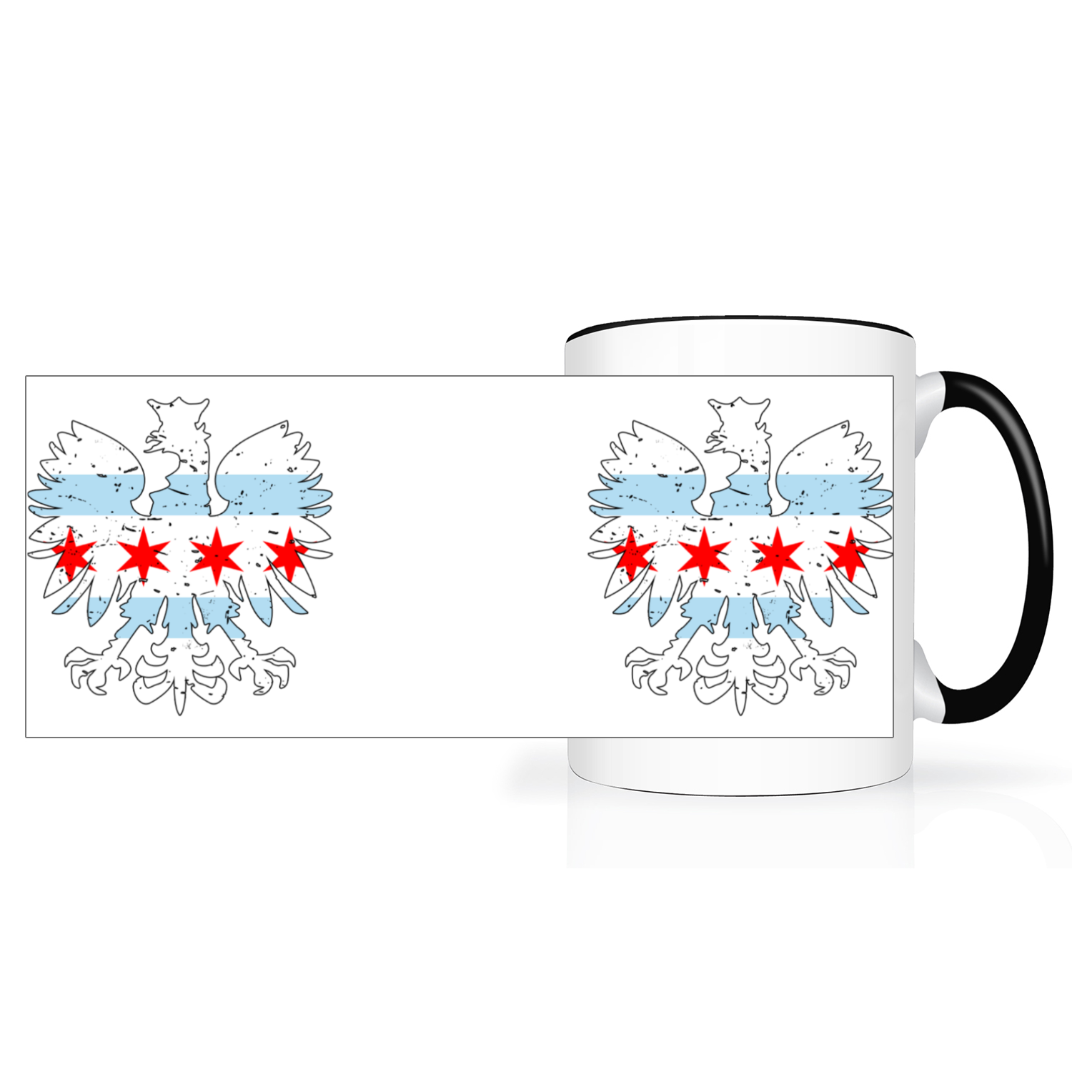 Chicago Flag Polish Eagle 2 Tone 15oz Mug