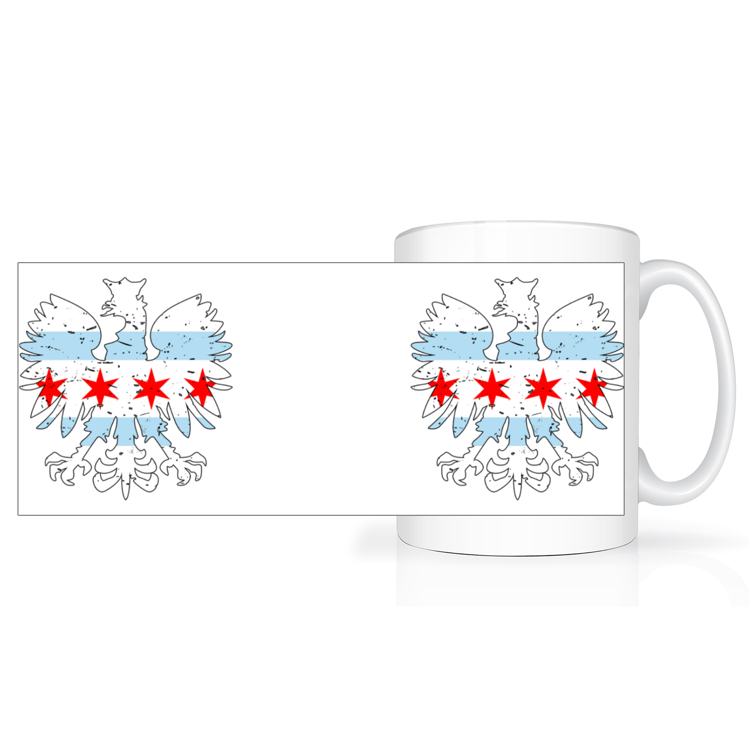 Chicago Flag Polish Eagle 2 Tone 15oz Mug