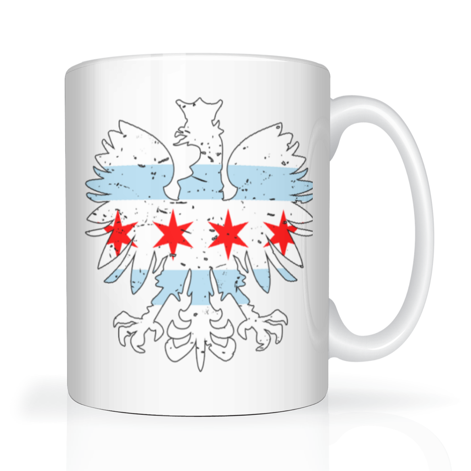 Chicago Flag Polish Eagle 2 Tone 15oz Mug