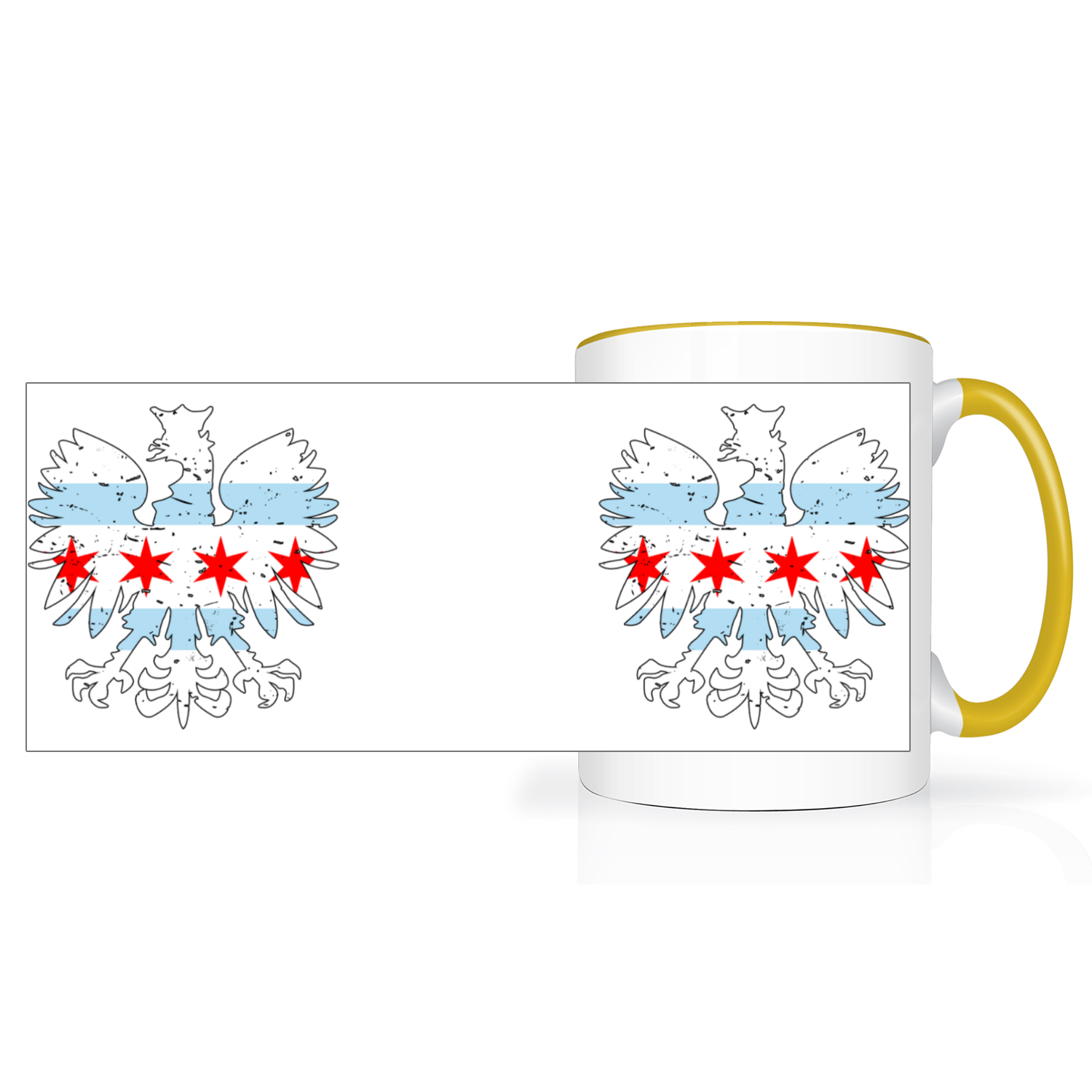 Chicago Flag Polish Eagle 2 Tone 15oz Mug